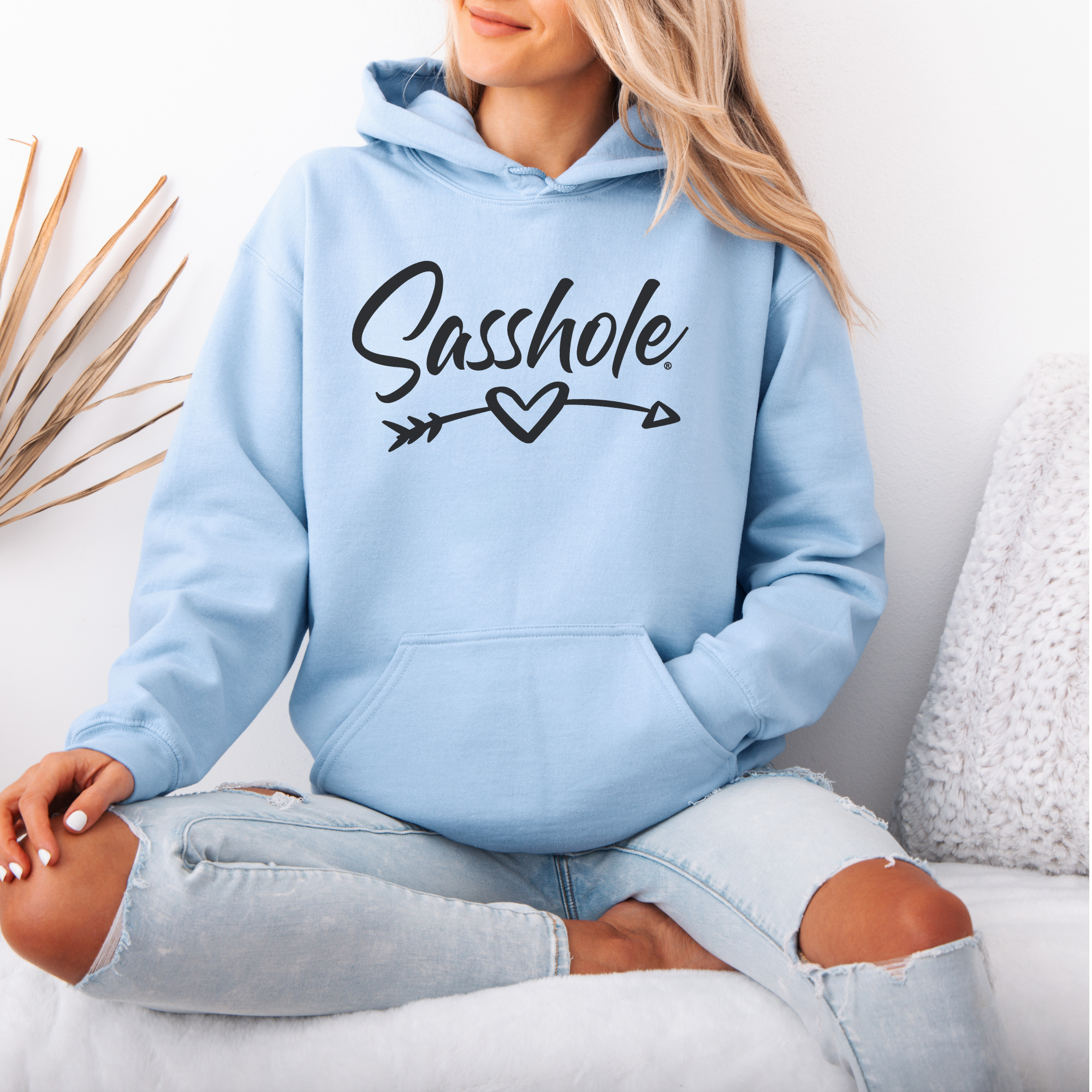 Image of Sasshole® Women’s Hoodie – Heart & Arrow Bold Graphic Pullover