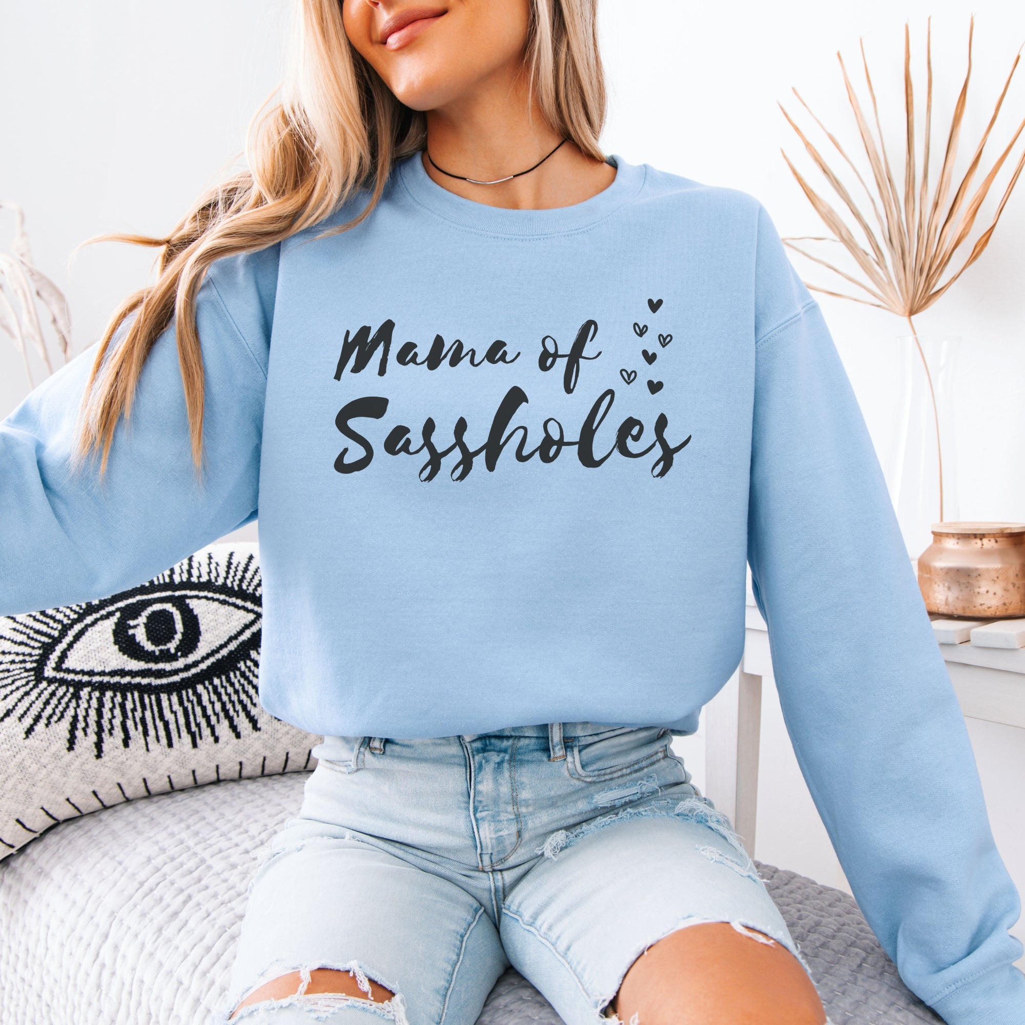 Mama of Sassholes® Women’s Classic Fit Sweatshirt – Funny Mom Graphic Pullover
