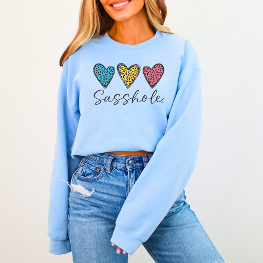Three Hearts - One Attitude: Sasshole® Women's Sweatshirts