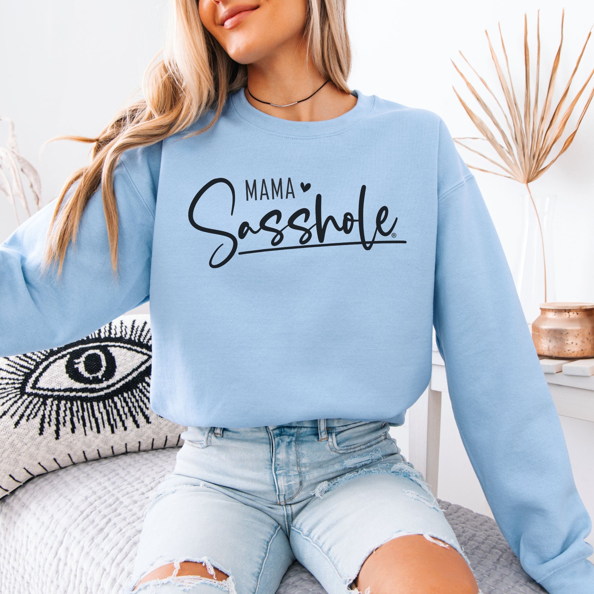 Image of Sasshole® Women’s Classic Fit Sweatshirt – Mama Sasshole Funny Graphic Pullover
