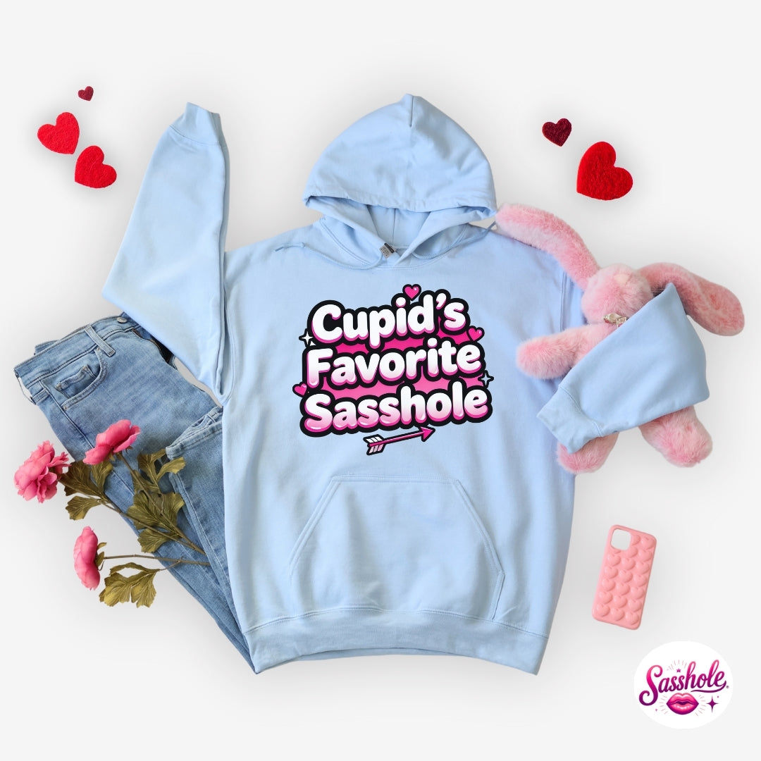 Image of Funny Valentine Hoodie – Cupid’s Favorite Sasshole® Women’s Hoodie