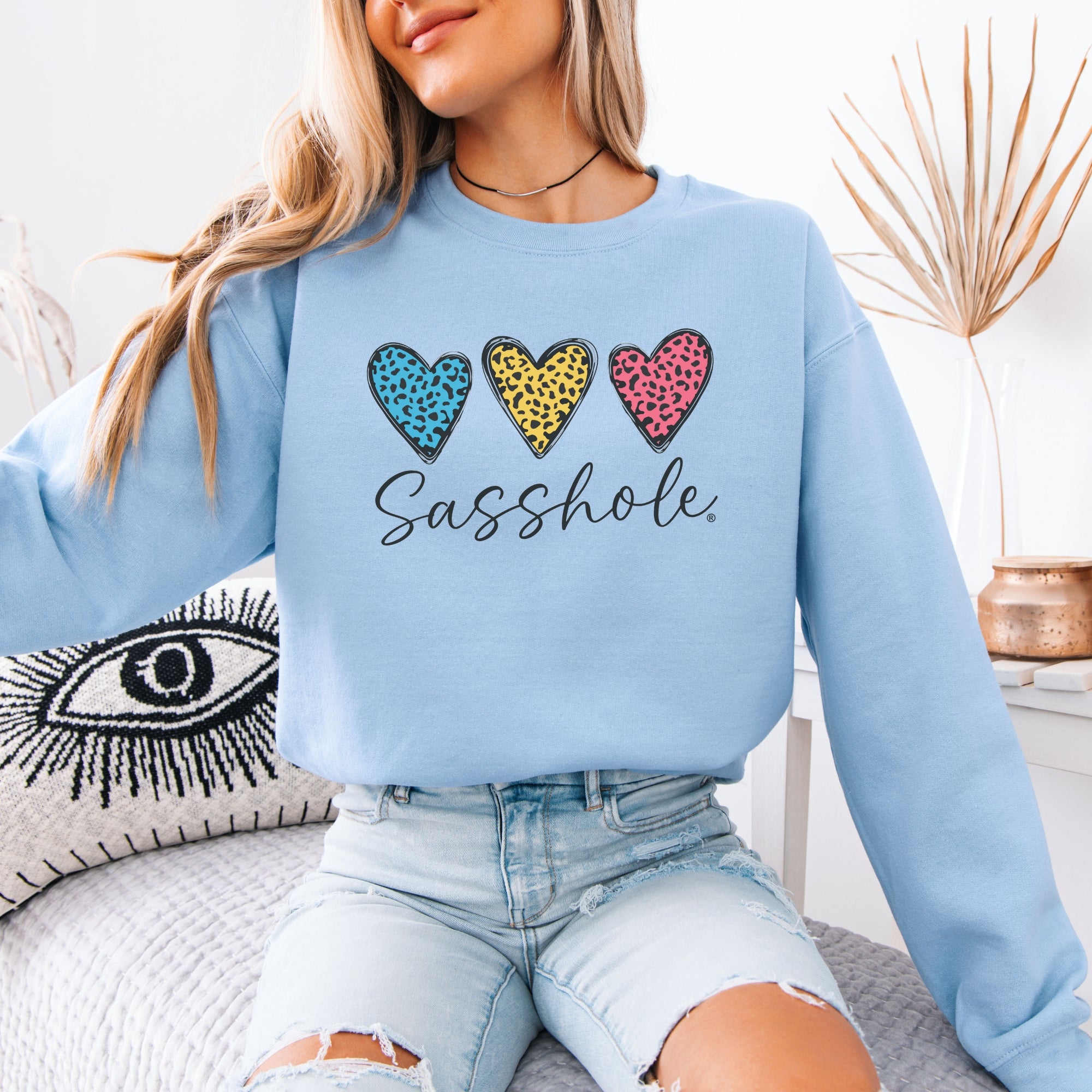 Image of Hearts Graphic Women’s Classic Fit Sweatshirt – Funny Pullover by Sasshole®