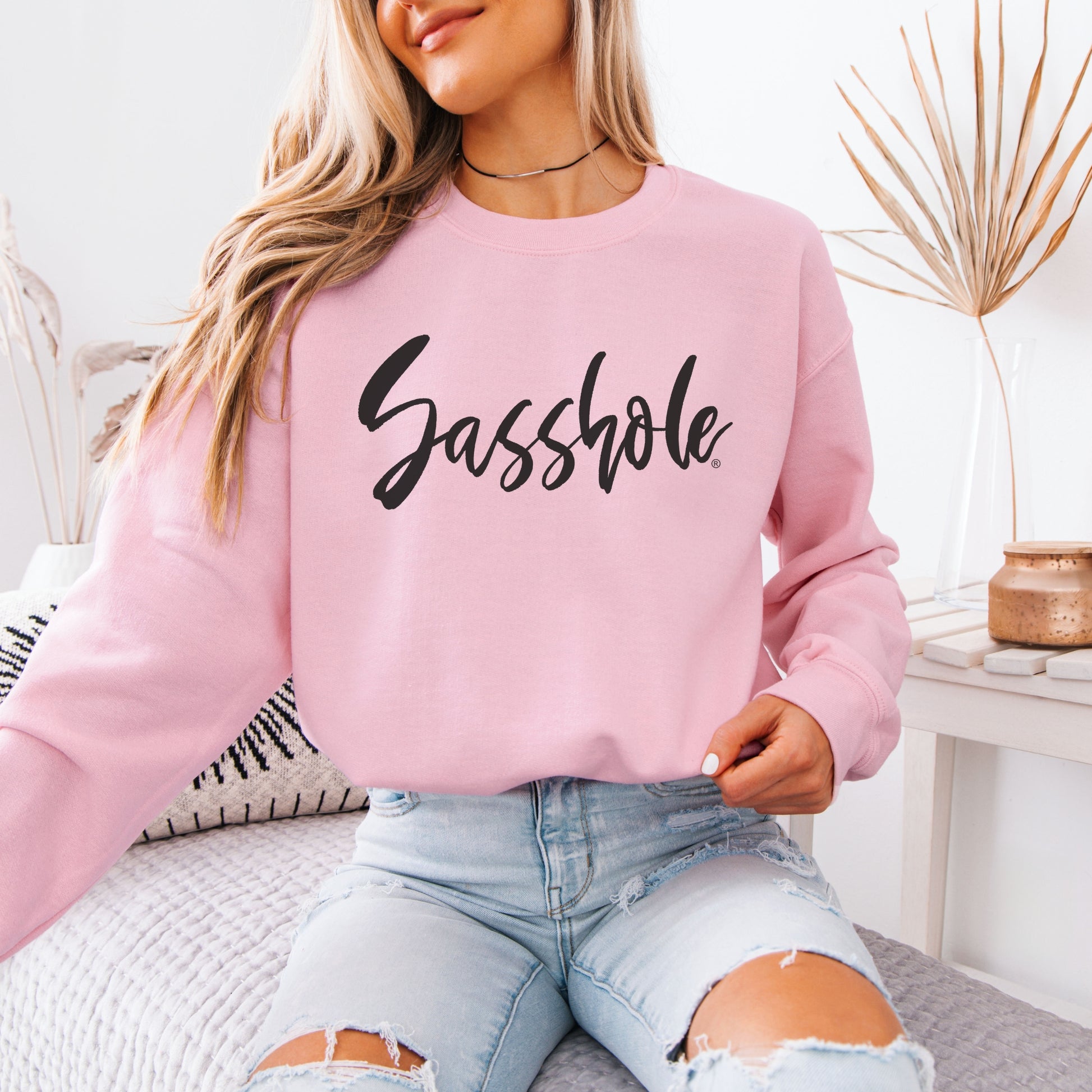 Sasshole® Women’s Classic Fit Sweatshirt – Funny Graphic Pullover with Attitude