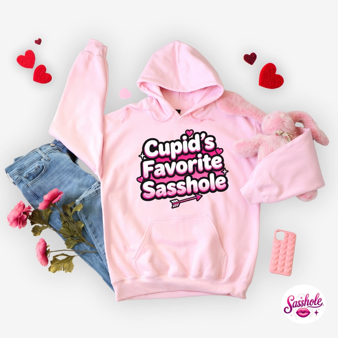 Funny Valentine Hoodie – Cupid’s Favorite Sasshole® Women’s Hoodie