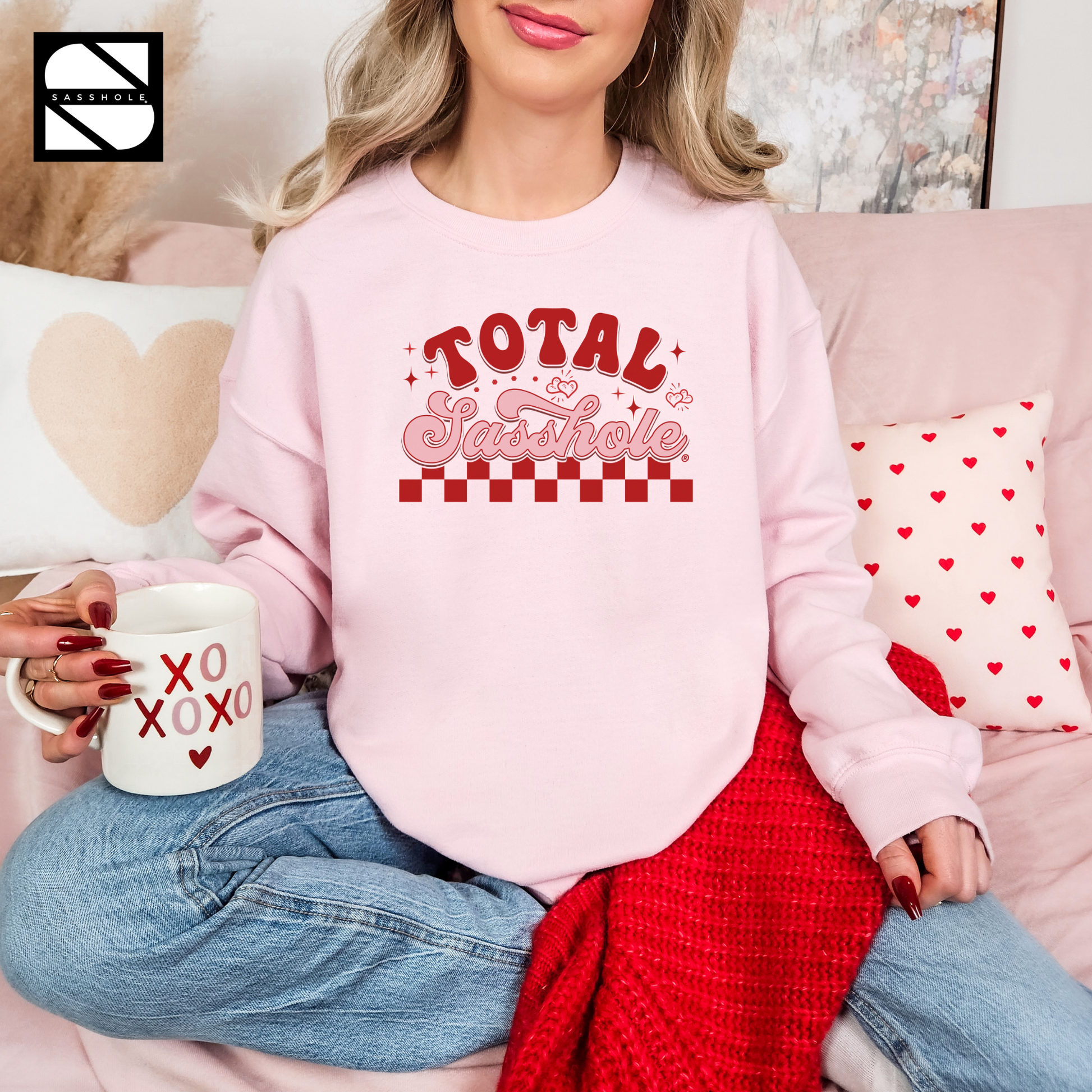 Valentines Day Light Pink Women's Sweatshirt