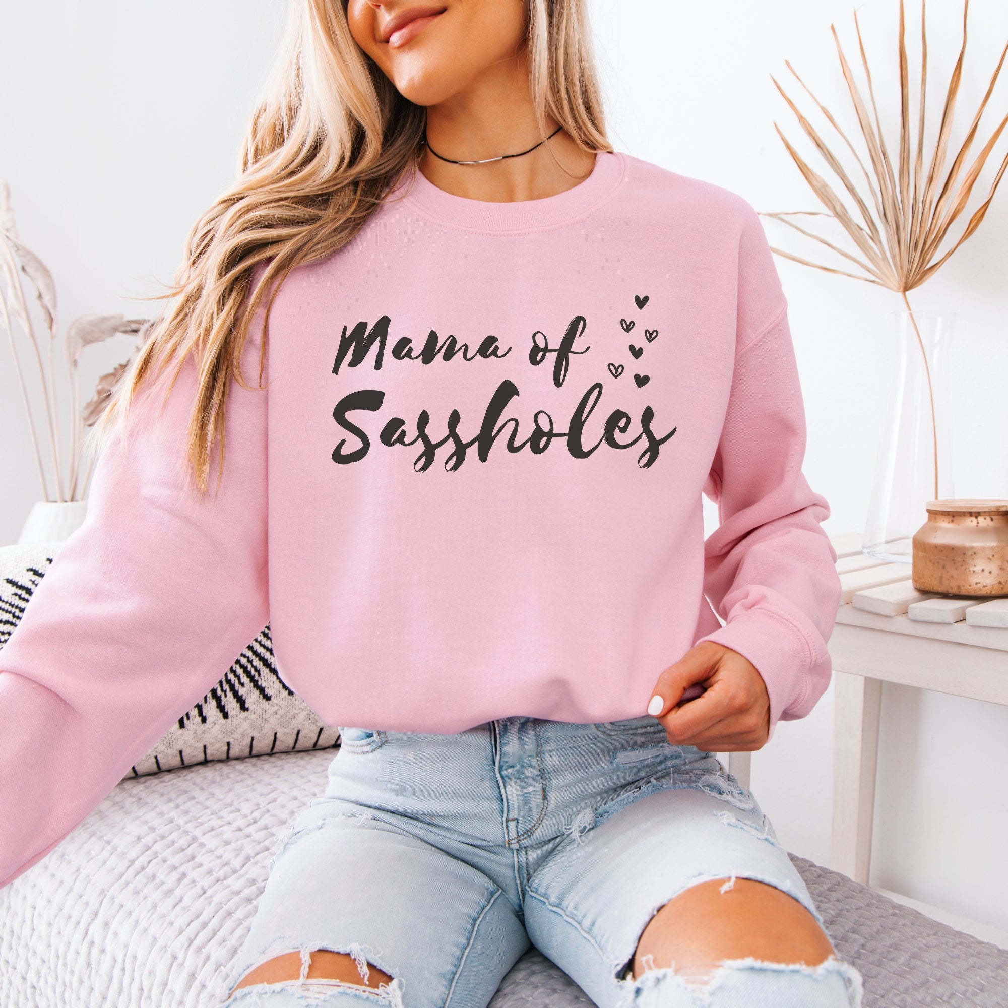 Image of Mama of Sassholes® Women’s Classic Fit Sweatshirt – Funny Mom Graphic Pullover