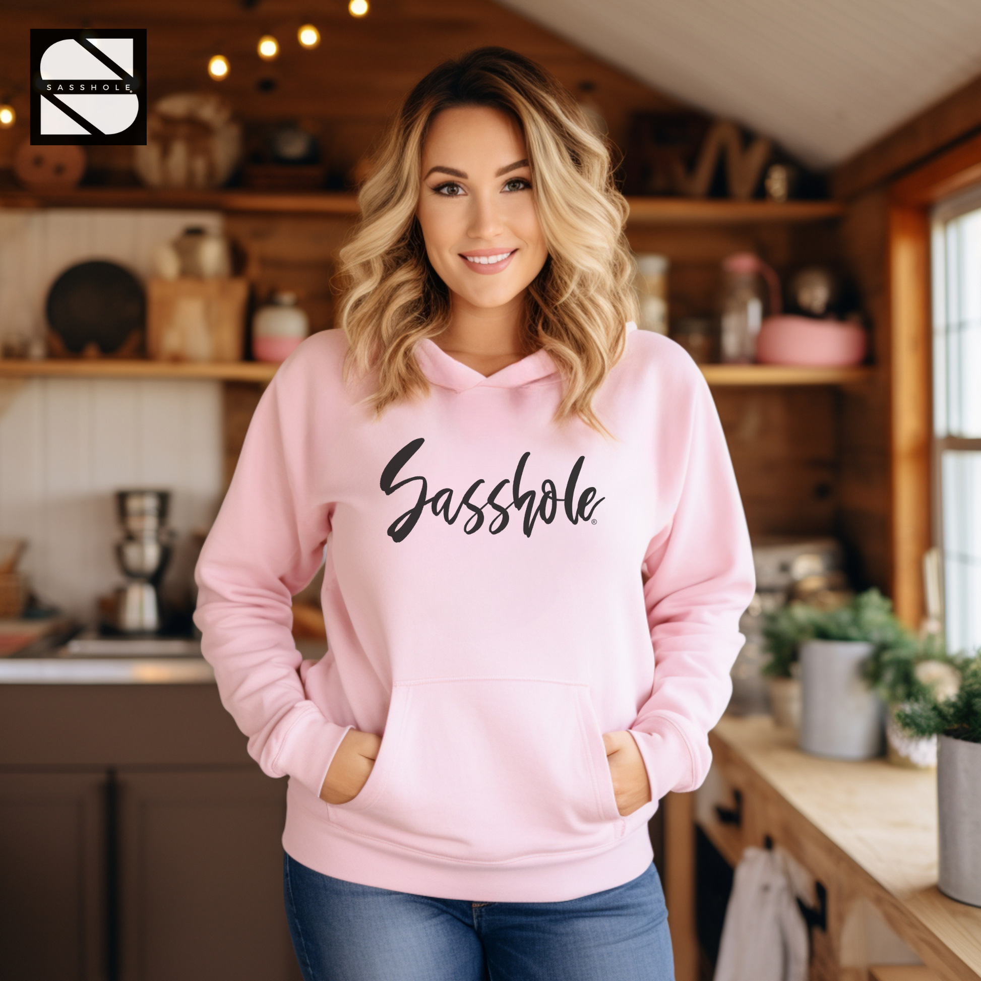 Women's Funny Light Pink Graphic Hoodie