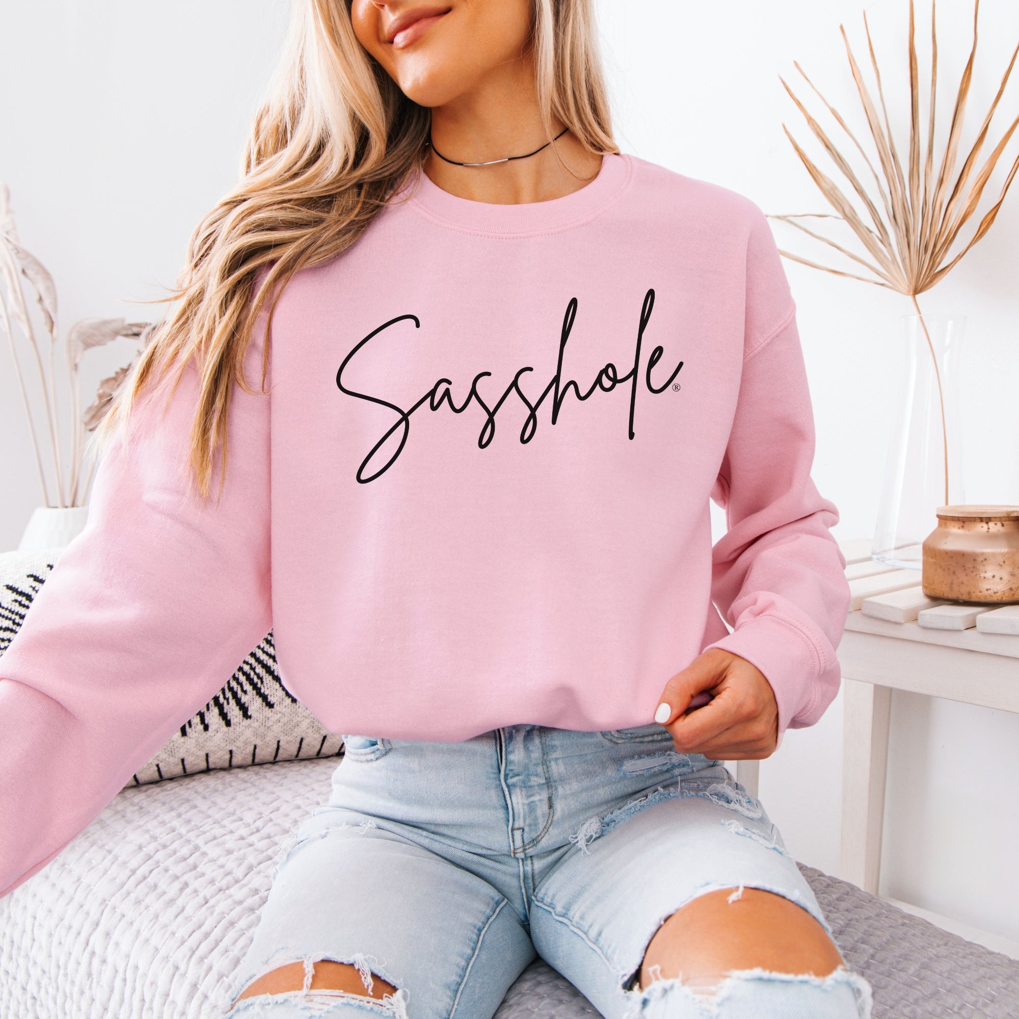 Image of Sasshole® Women’s Classic Fit Sweatshirt – Cozy Fleece Pullover with Bold Graphic Statement