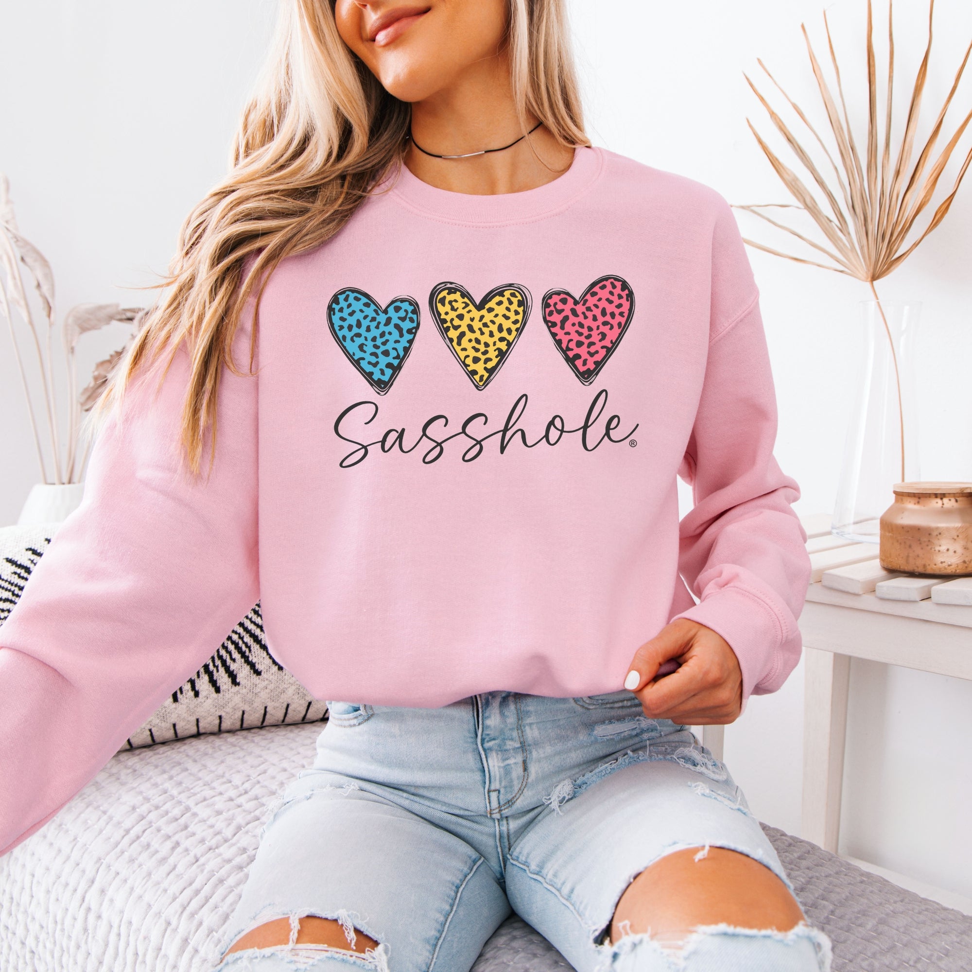 Image of Hearts Graphic Women’s Classic Fit Sweatshirt – Funny Pullover by Sasshole®