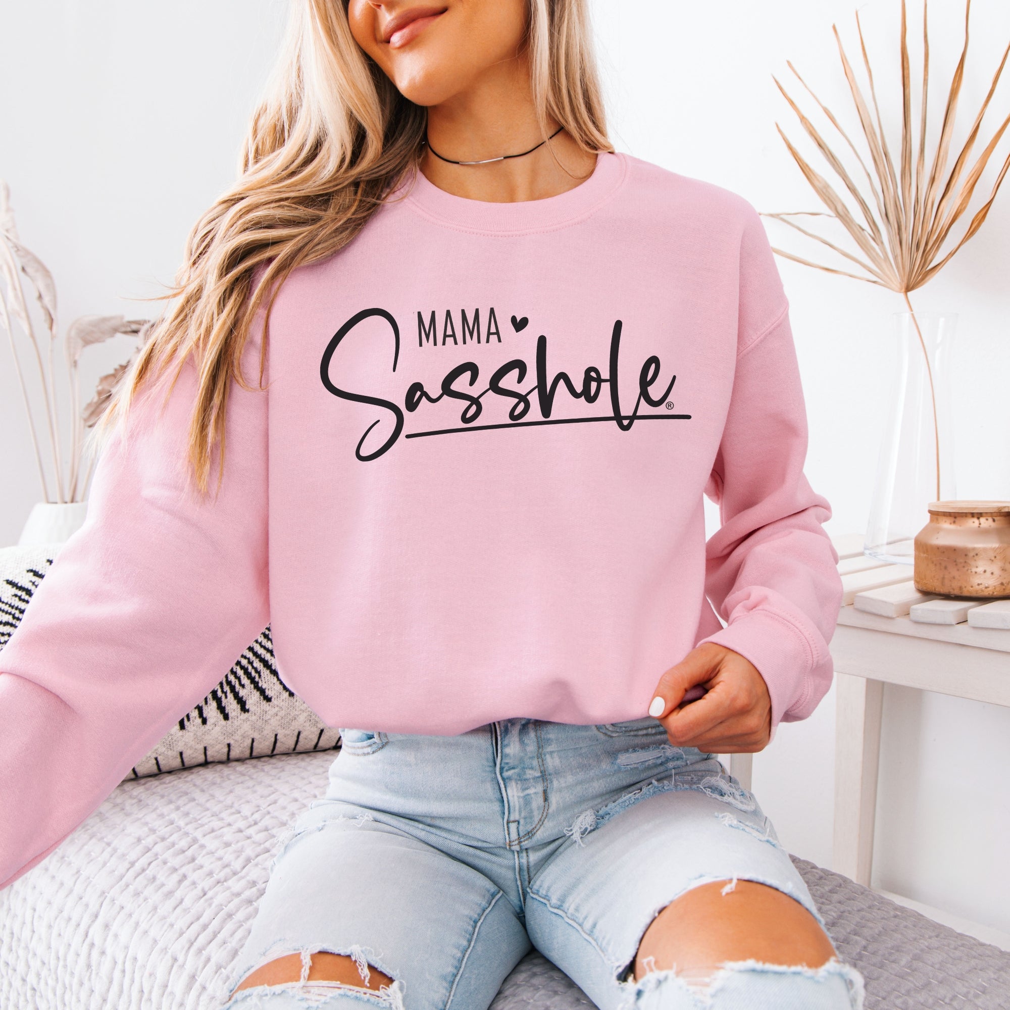 Image of Sasshole® Women’s Classic Fit Sweatshirt – Mama Sasshole Funny Graphic Pullover
