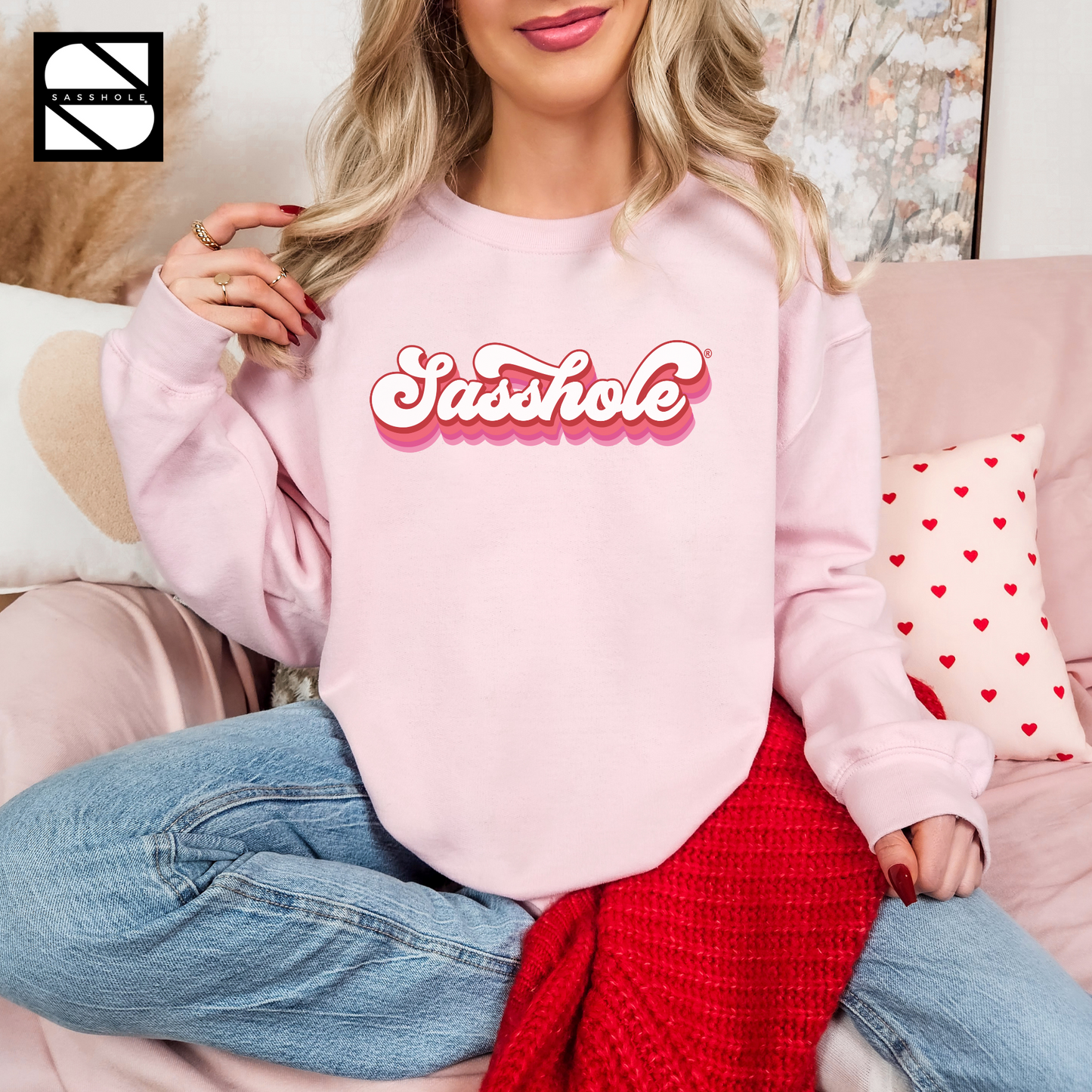 Valentines Day Light Pink Women's Sweatshirt