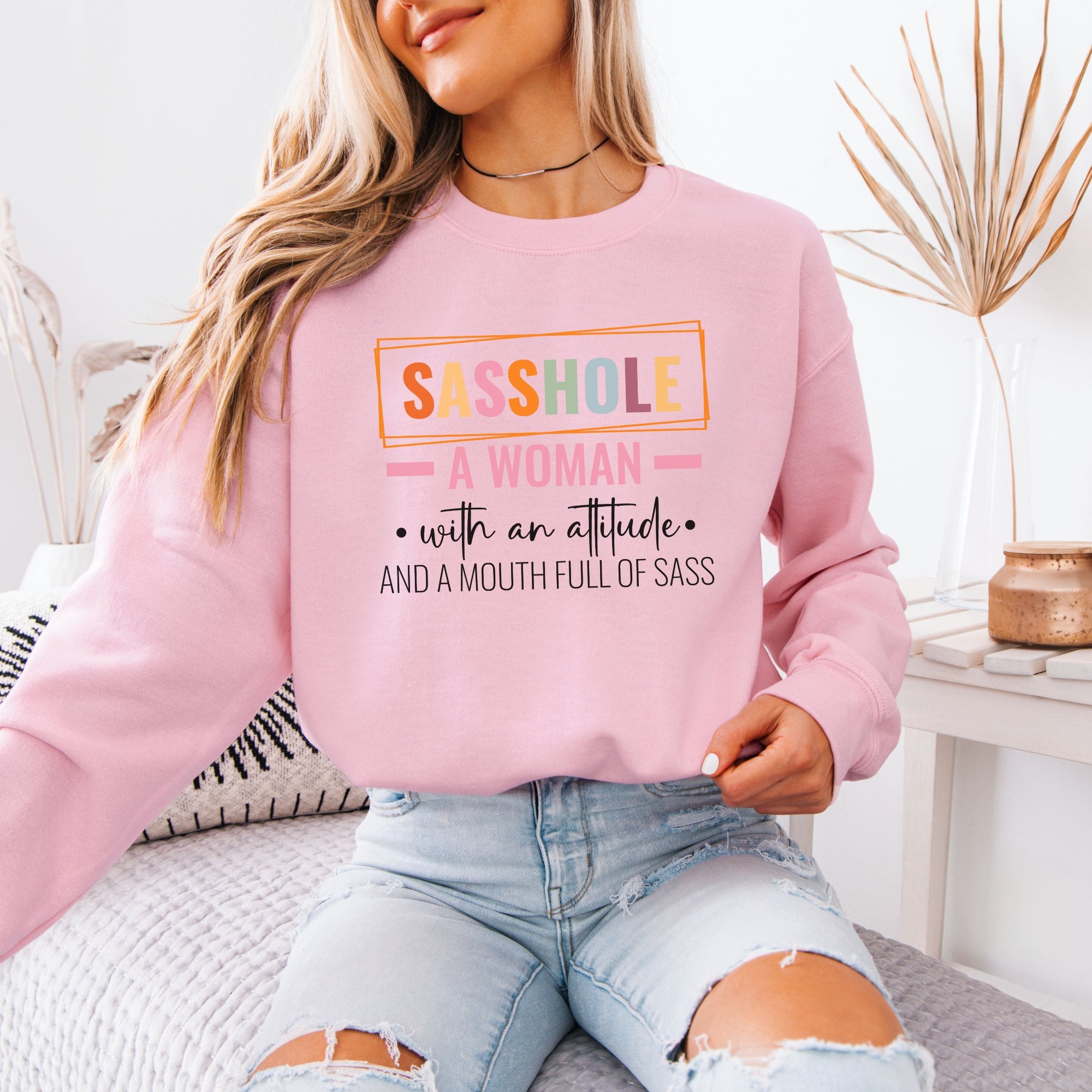 Funny Graphic Women’s Classic Fit Sweatshirt – Attitude & Sass Pullover by Sasshole®