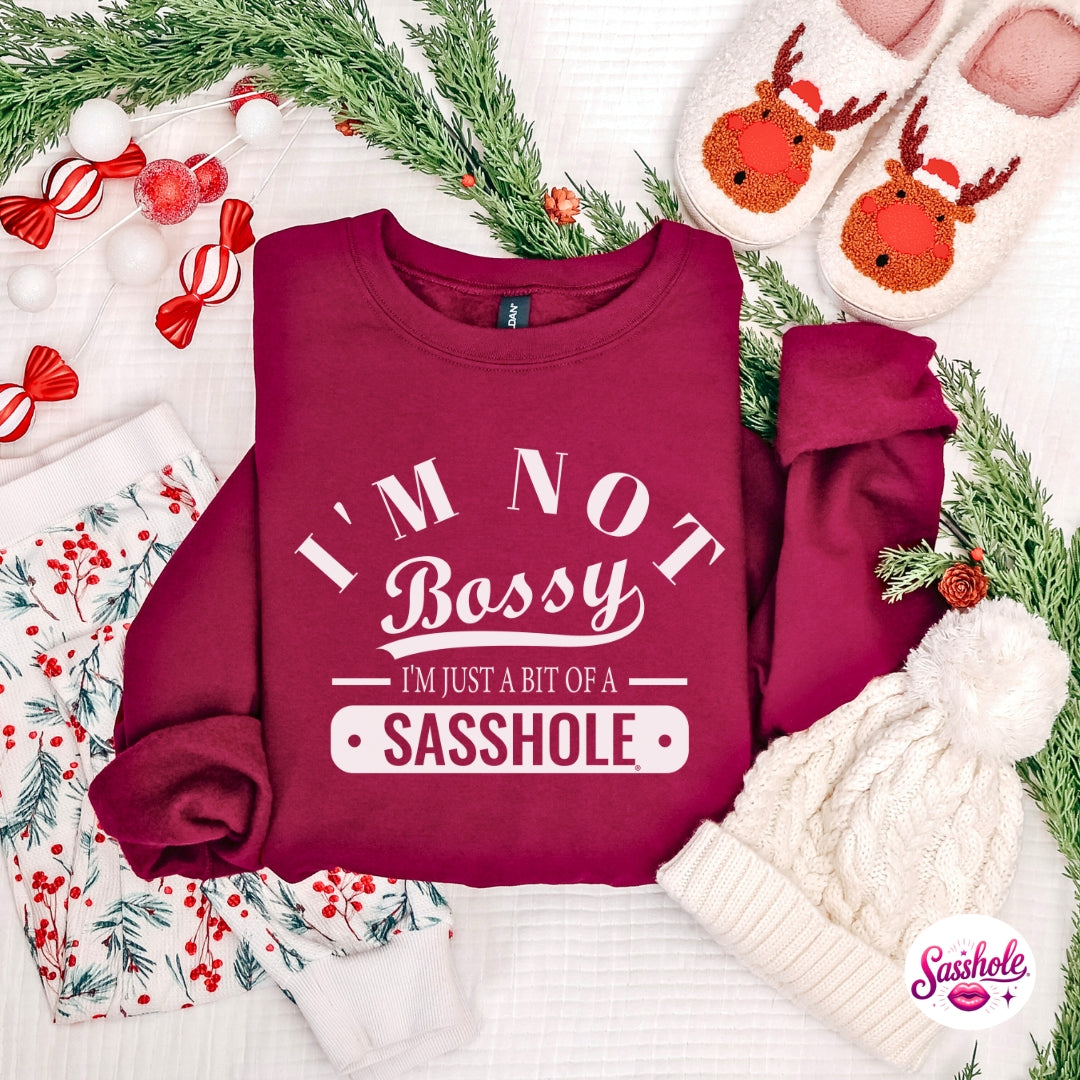 Image of I’m Not Bossy, Just a Bit of a Sasshole® Christmas Sweatshirt – Funny Holiday Women’s Sweater