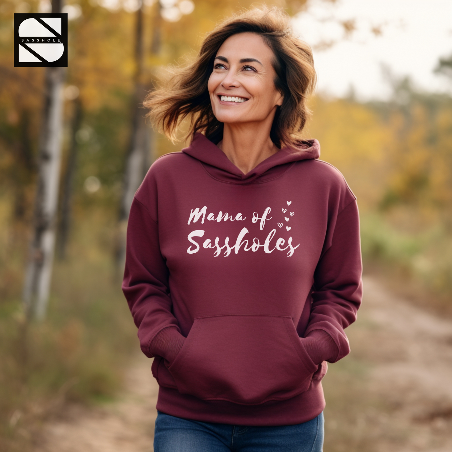 women's maroon graphic hoodie