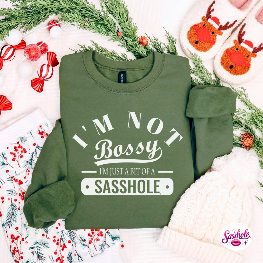 Image of I’m Not Bossy, Just a Bit of a Sasshole® Christmas Sweatshirt – Funny Holiday Women’s Sweater