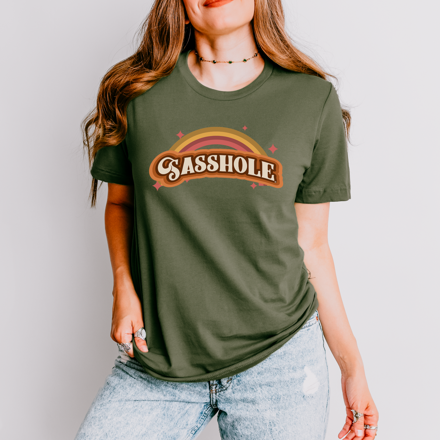 Sasshole® Retro Rainbow Women's T-Shirt - Bright, Bold, and Full of Sass