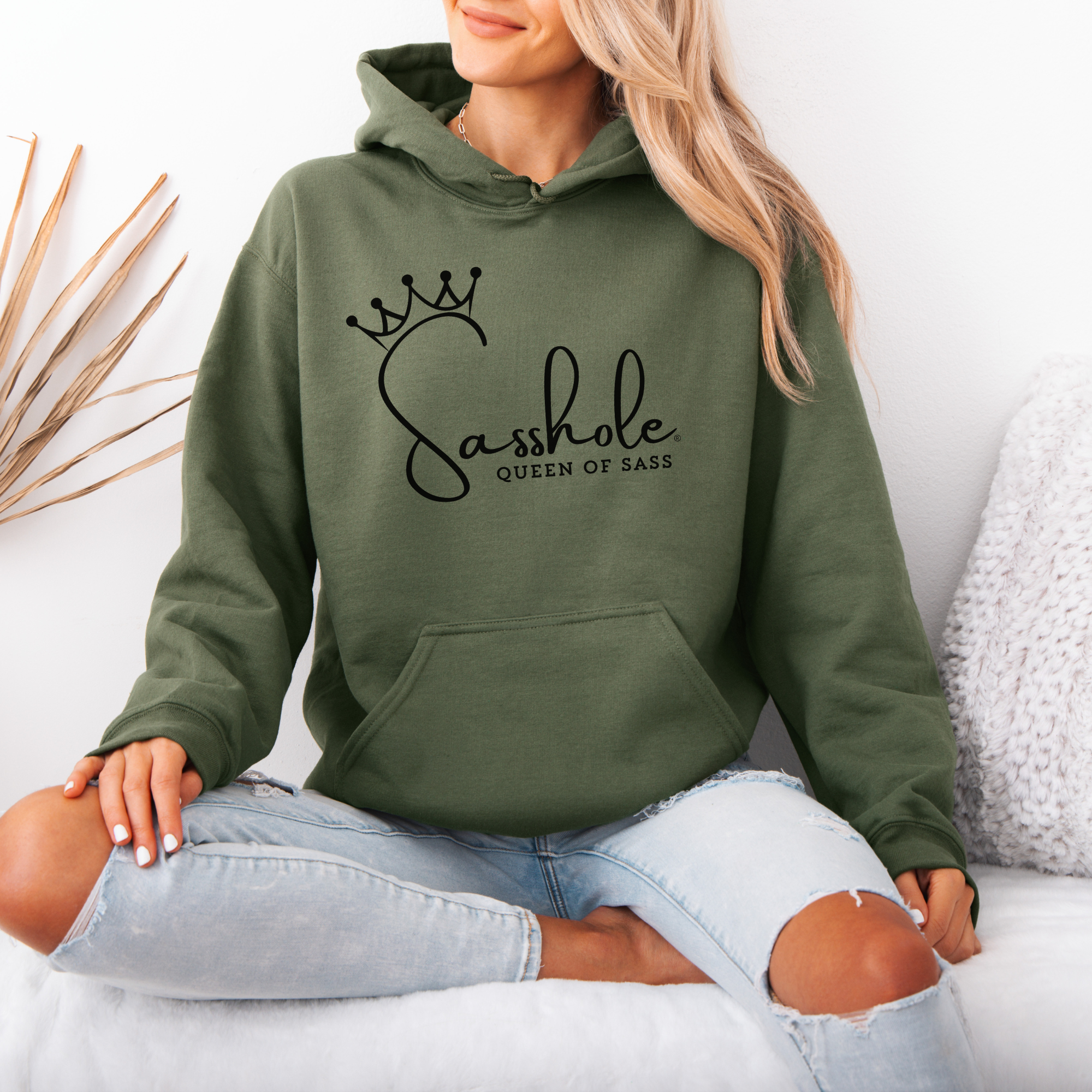 Sass in Charge: Sasshole® Queen of Sass Women's Graphic Hoodie