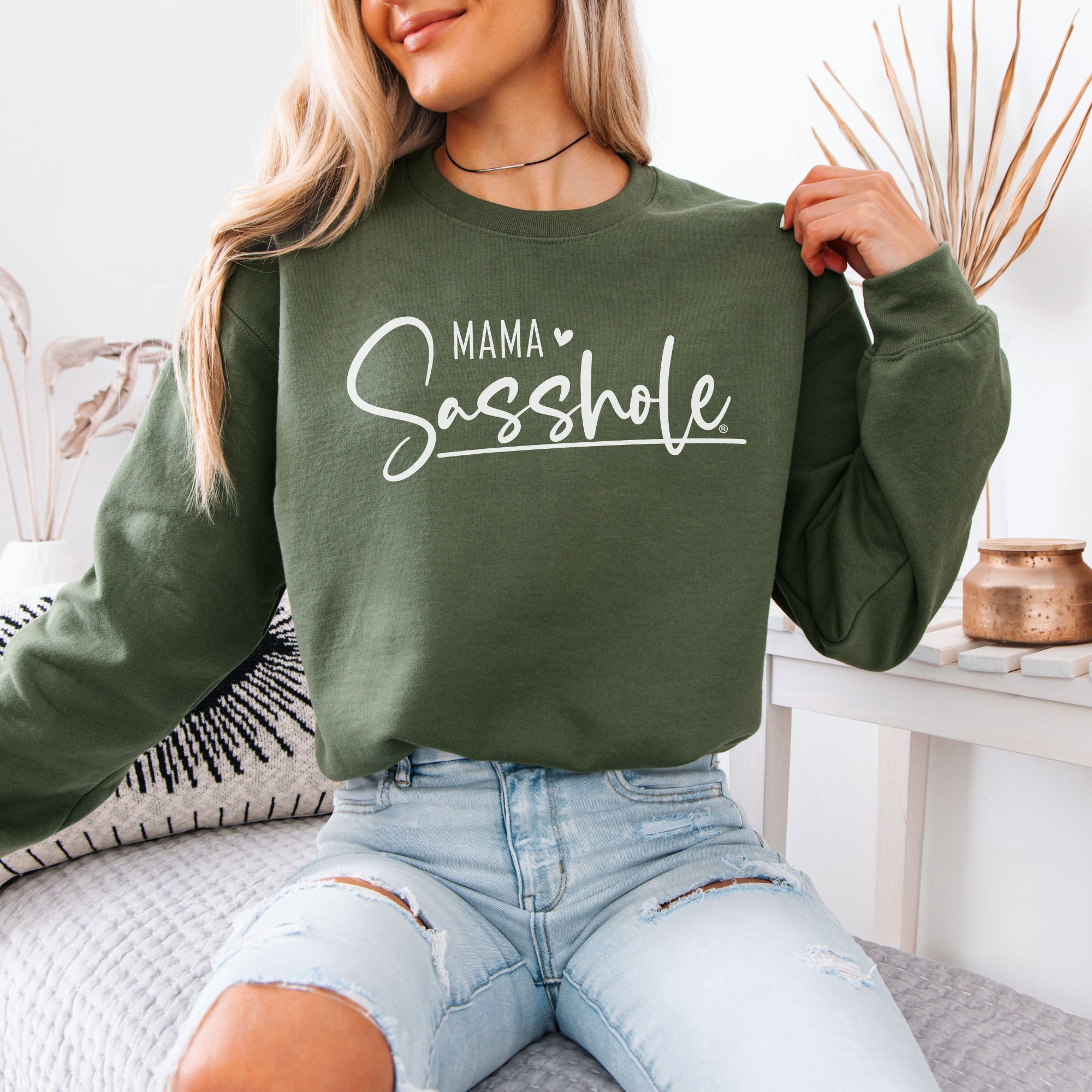 Image of Sasshole® Women’s Classic Fit Sweatshirt – Mama Sasshole Funny Graphic Pullover