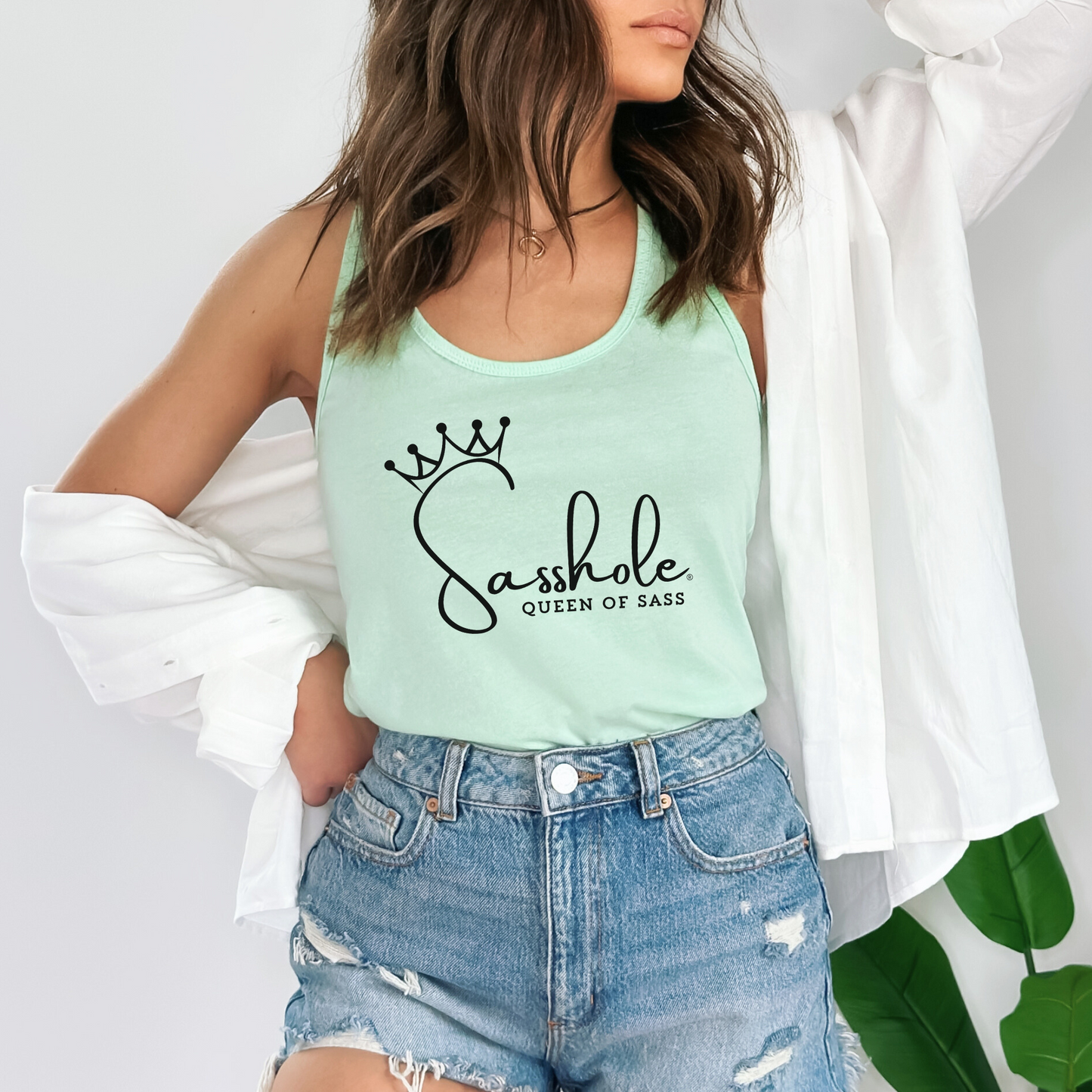 Sasshole® Queen of Sass Tank Top - Sleek, Sassy, and Royal Style