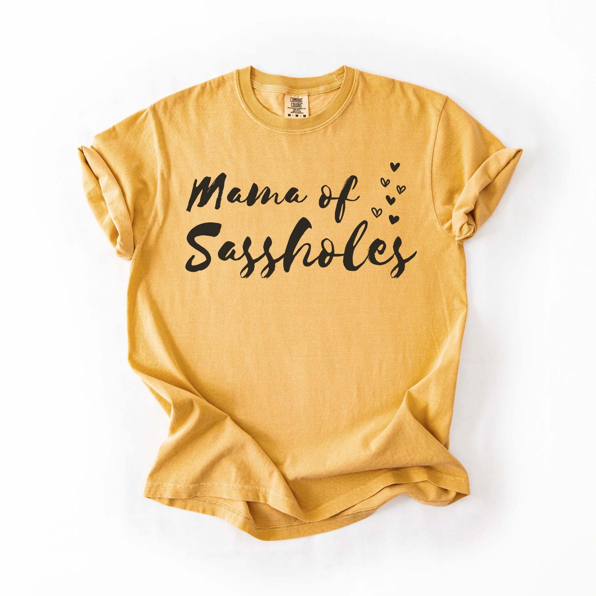 Image of Sasshole® Women’s Comfort Colors® Tee – “Mama of Sassholes” Funny Graphic T-Shirt, Bold Statement Shirt for Moms