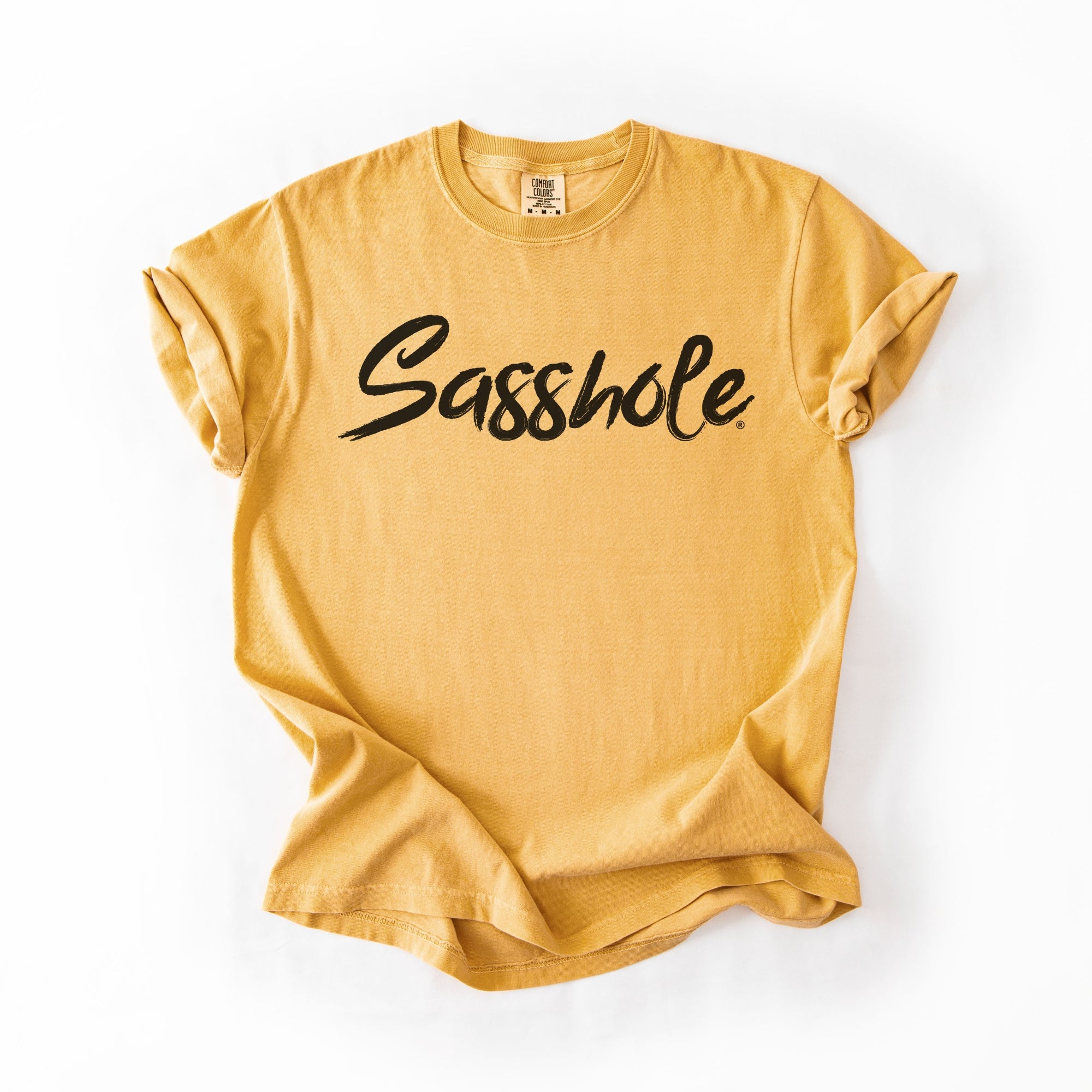 Image of Sasshole® Women’s Comfort Colors® Tee – Bold Logo Funny Graphic T-Shirt, Relaxed Fit Statement Shirt