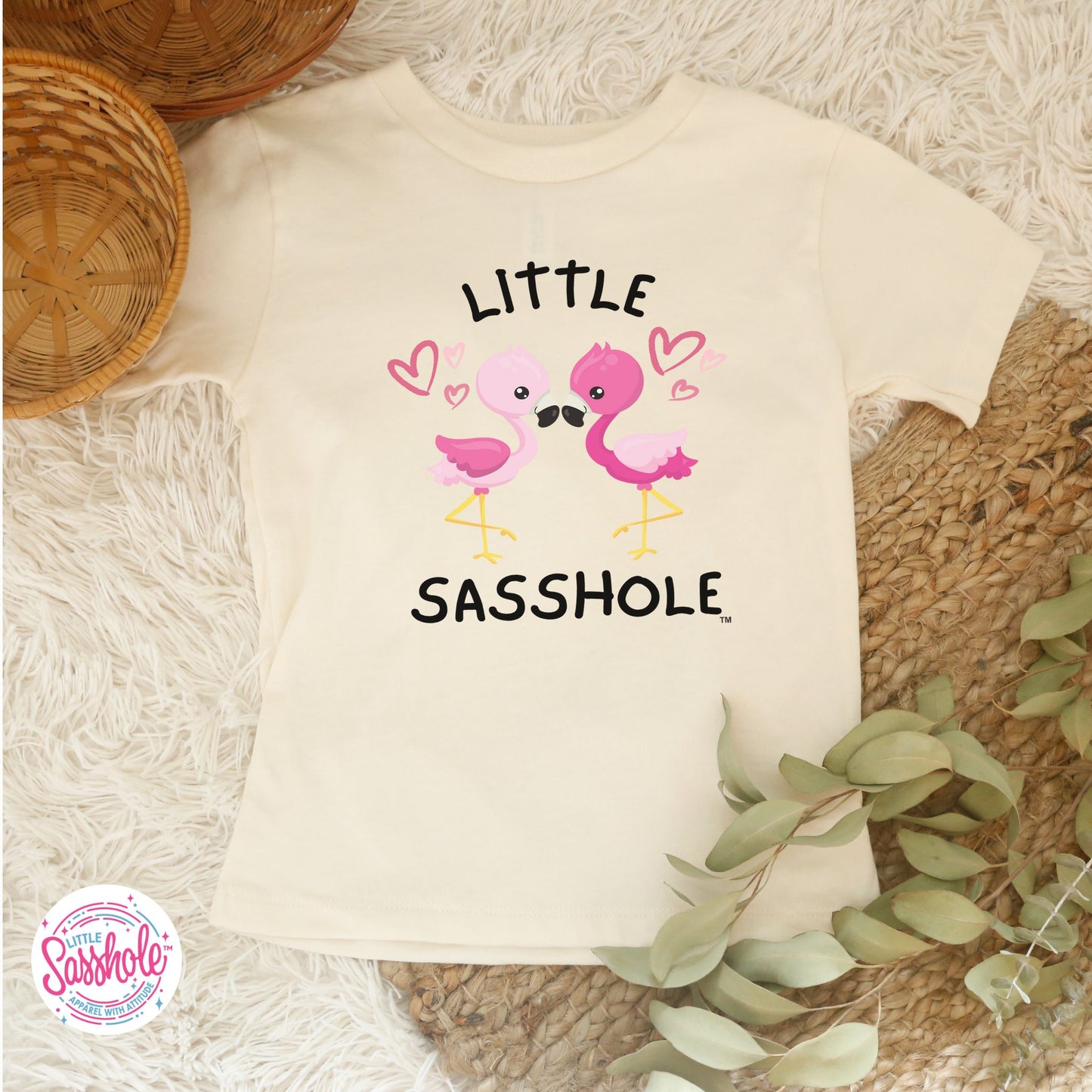 funny natural flamingo shirt for toddler