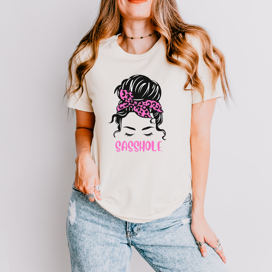Sasshole® Leopard Bandana T-Shirt - Bold, Chic, and Sassy Style
