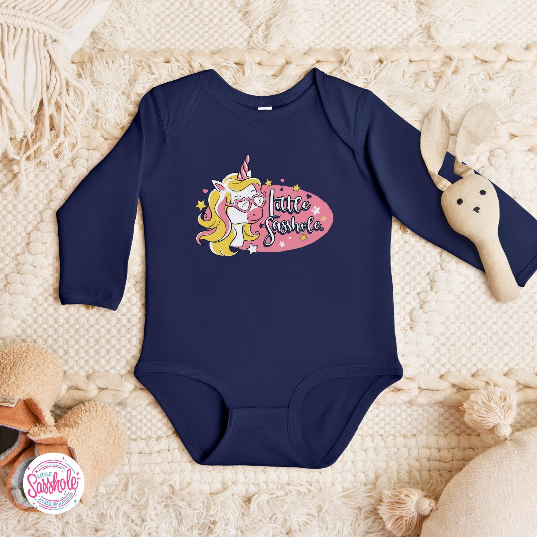 Image of Little Sasshole™ Unicorn Baby Bodysuit – Cute, Magical & Full of Attitude