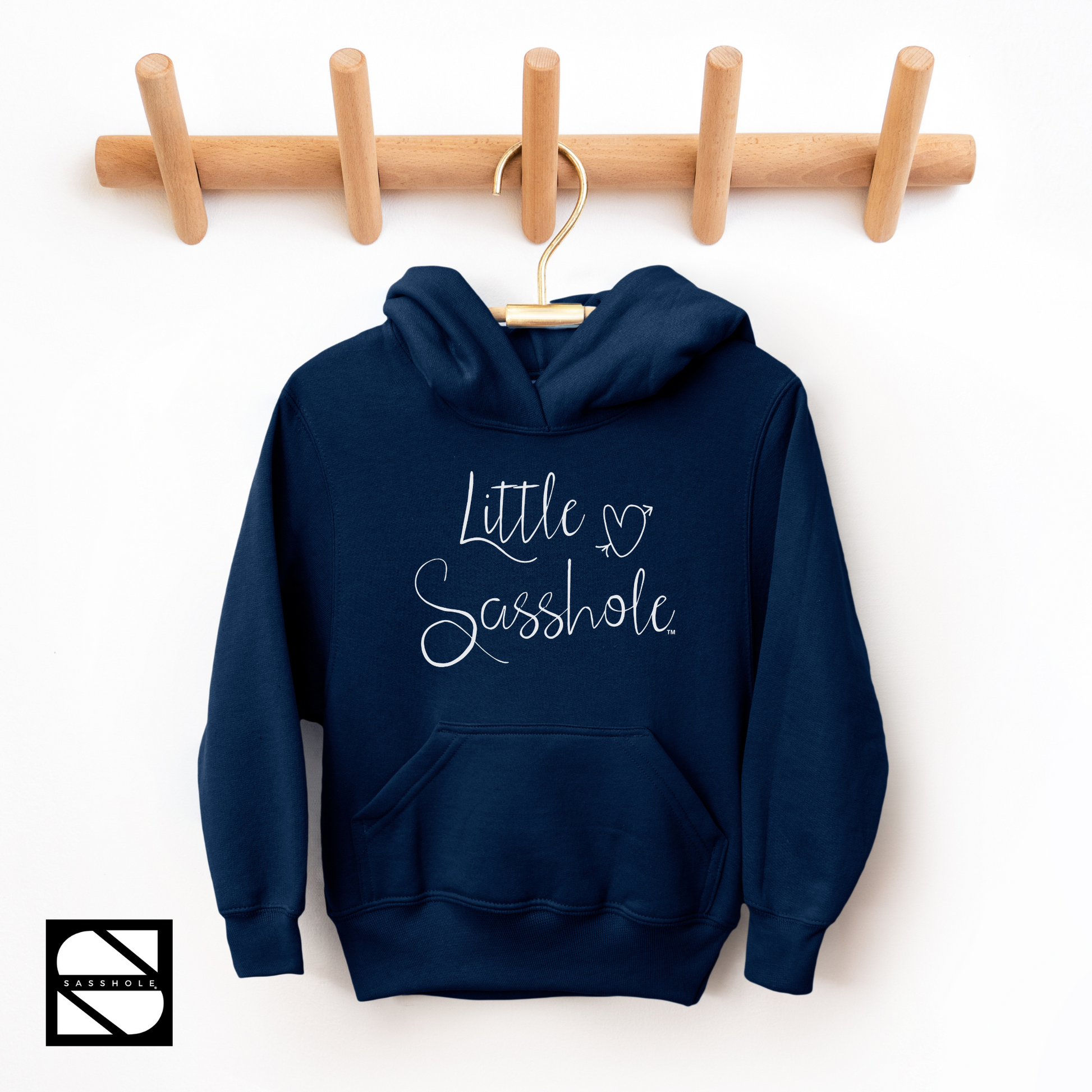 girls hoodie little sasshole navy