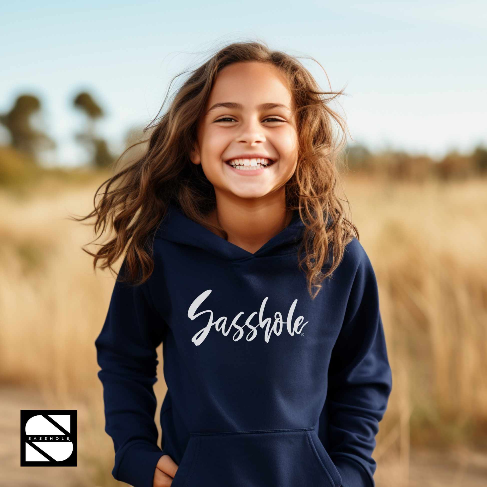 girls hoodie navy