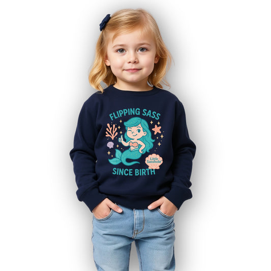 Little Sasshole® Toddler Sweatshirt – Flipping Sass Since Birth Mermaid Graphic Pullover