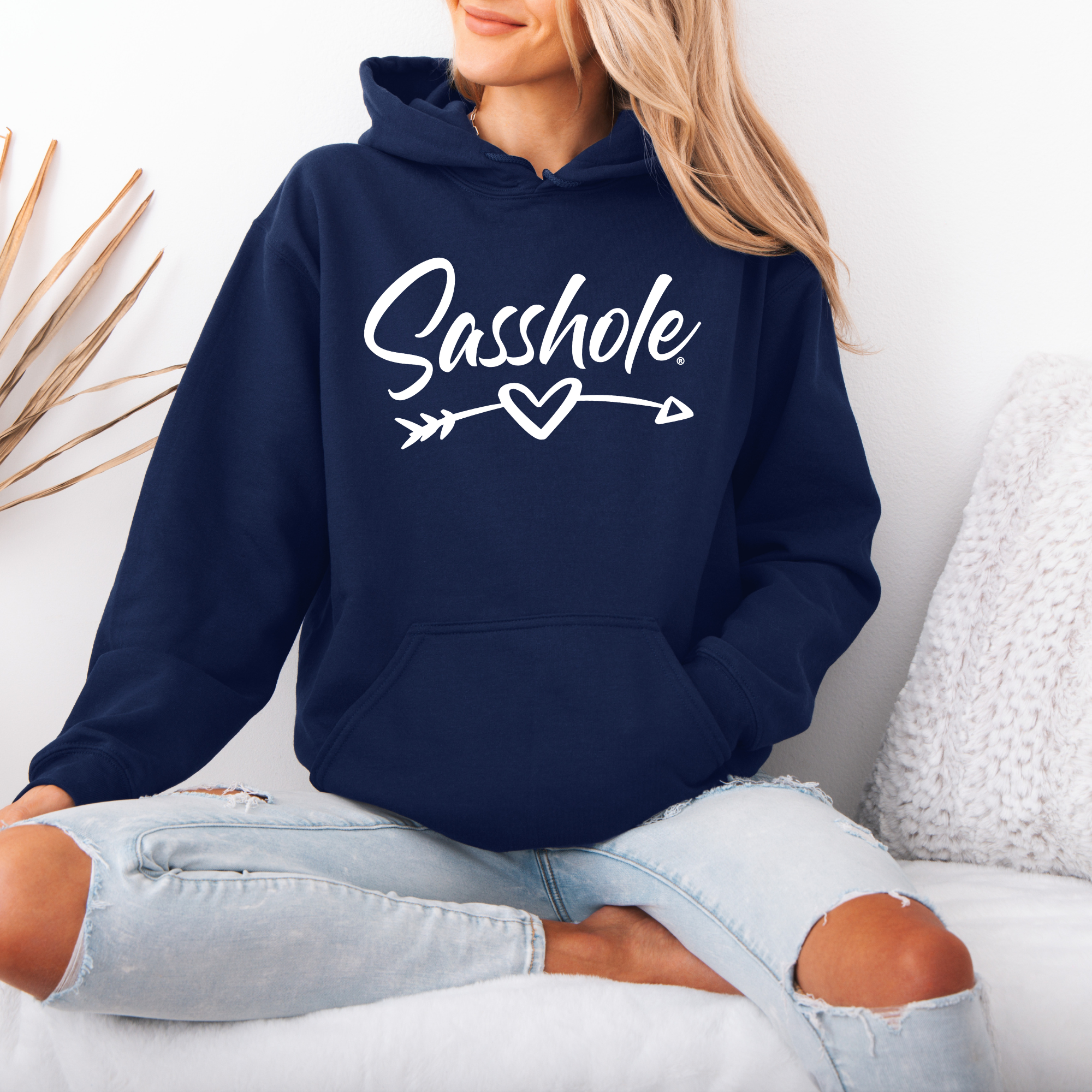 Image of Sasshole® Women’s Hoodie – Heart & Arrow Bold Graphic Pullover