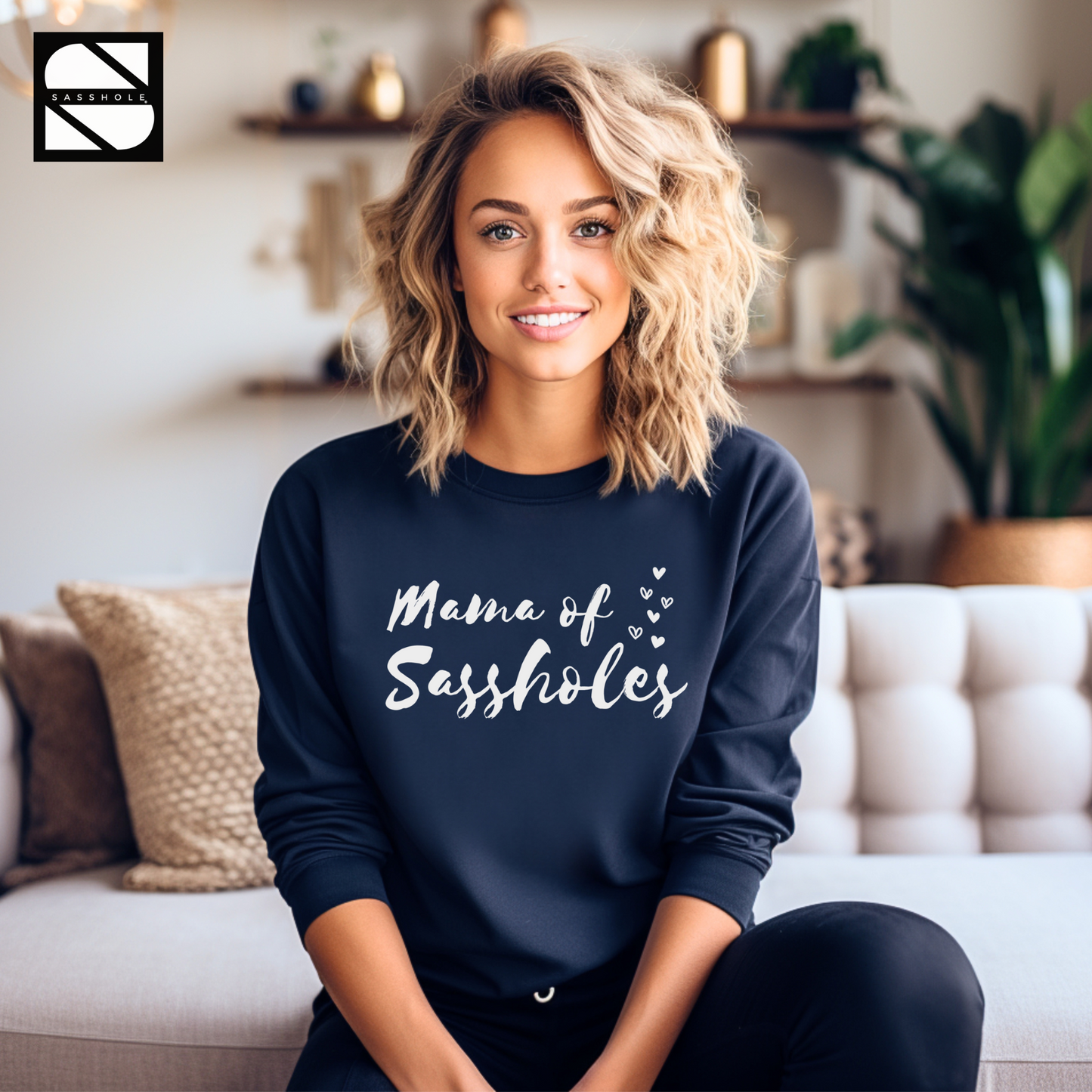 women's funny navy sweatshirt