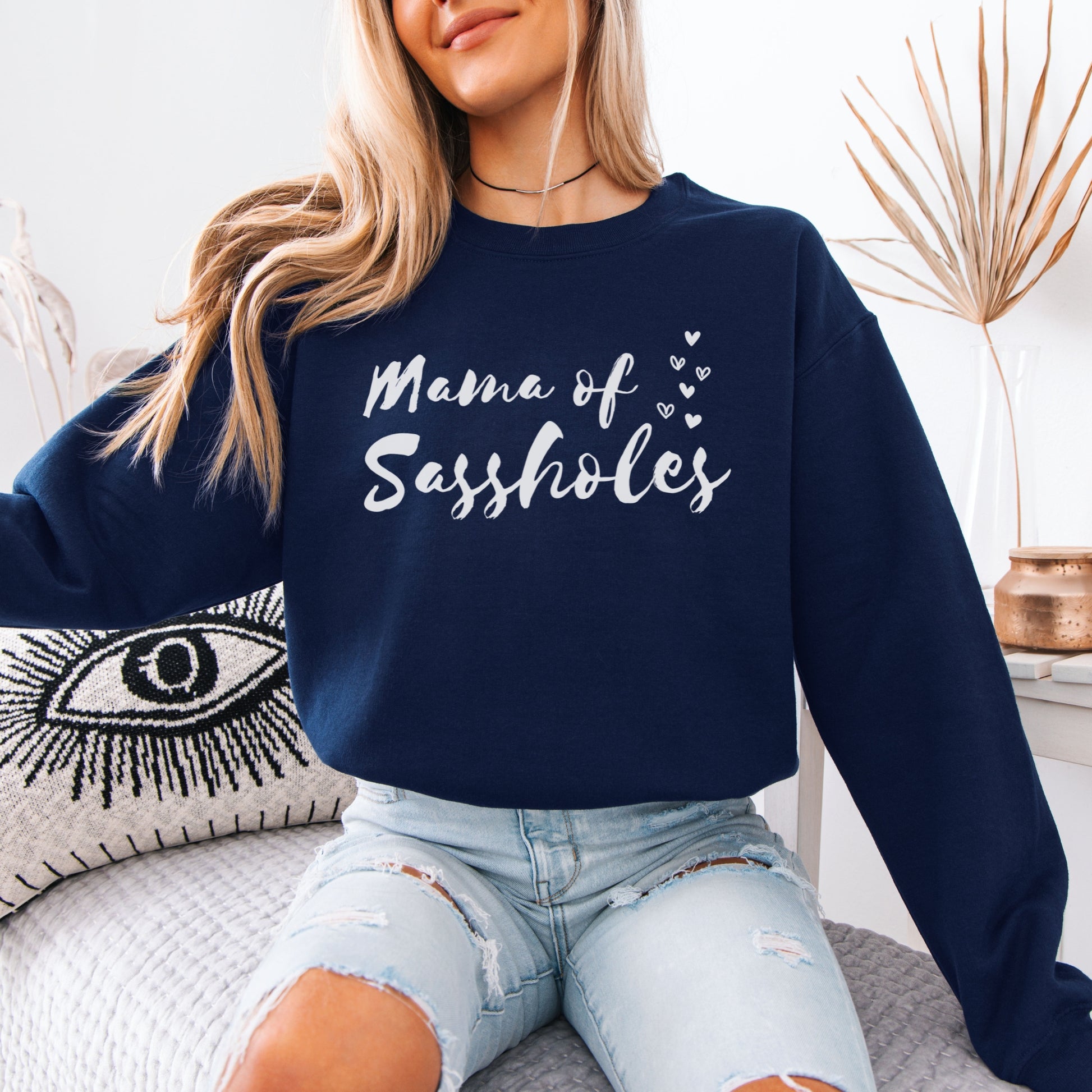 Mama of Sassholes® Women’s Classic Fit Sweatshirt – Funny Mom Graphic Pullover