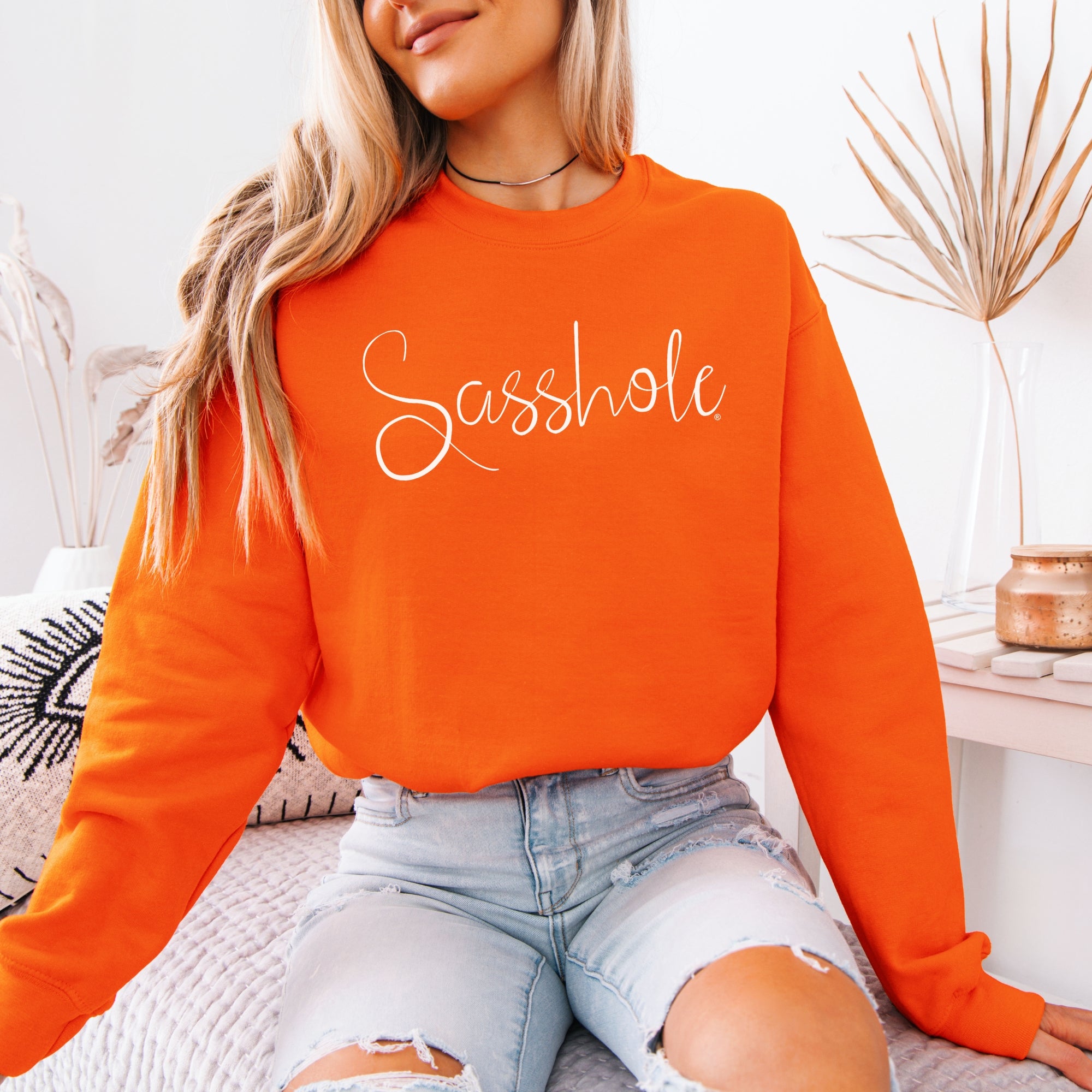 Image of Women’s Classic Fit Script Logo Sweatshirt – Funny Graphic Pullover by Sasshole®