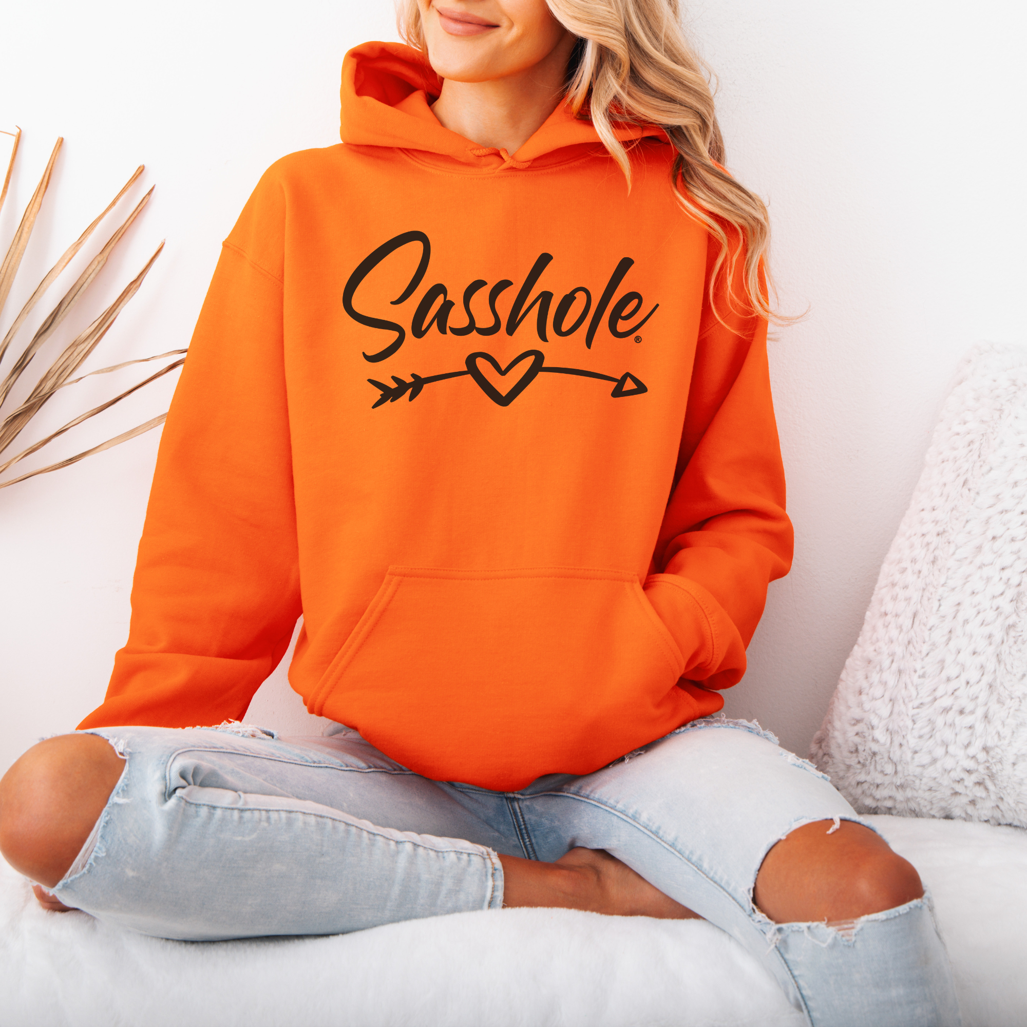 Image of Sasshole® Women’s Hoodie – Heart & Arrow Bold Graphic Pullover