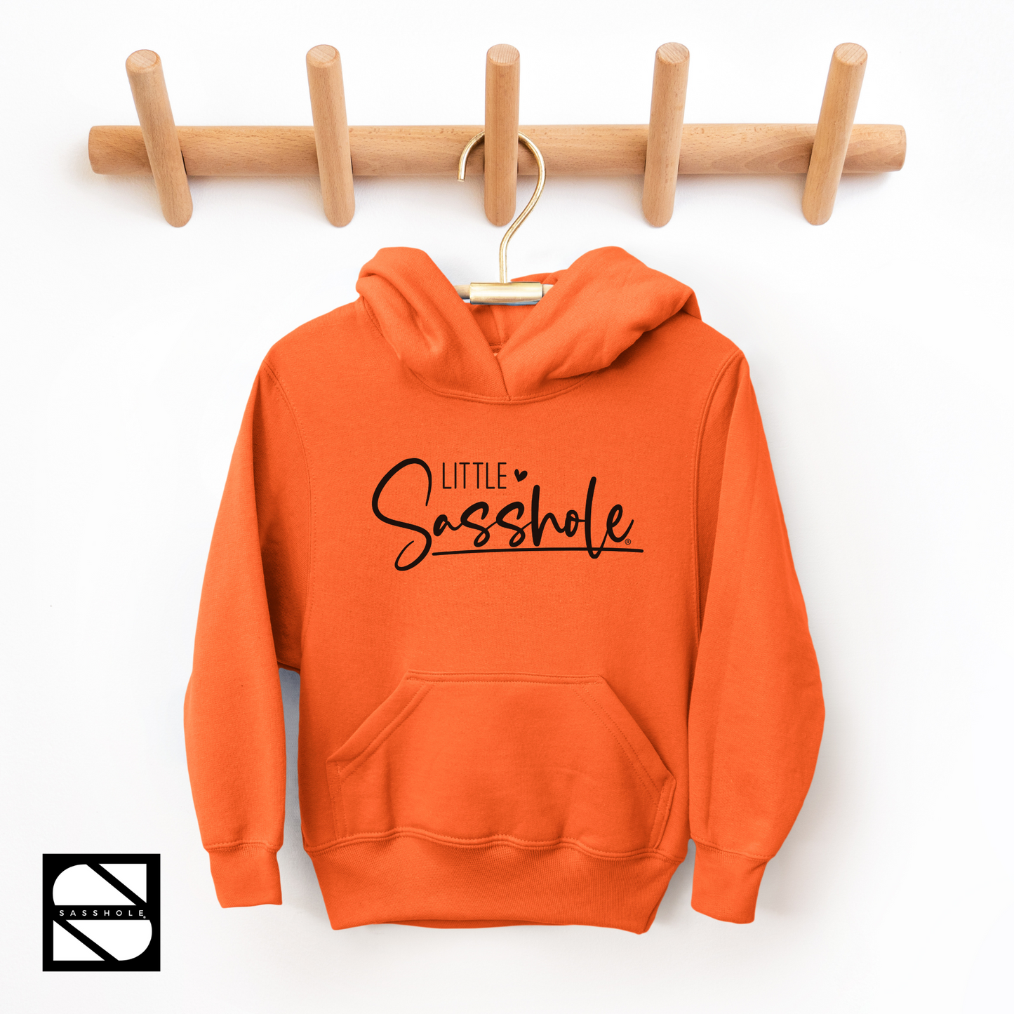 girls sasshole hoodie orange