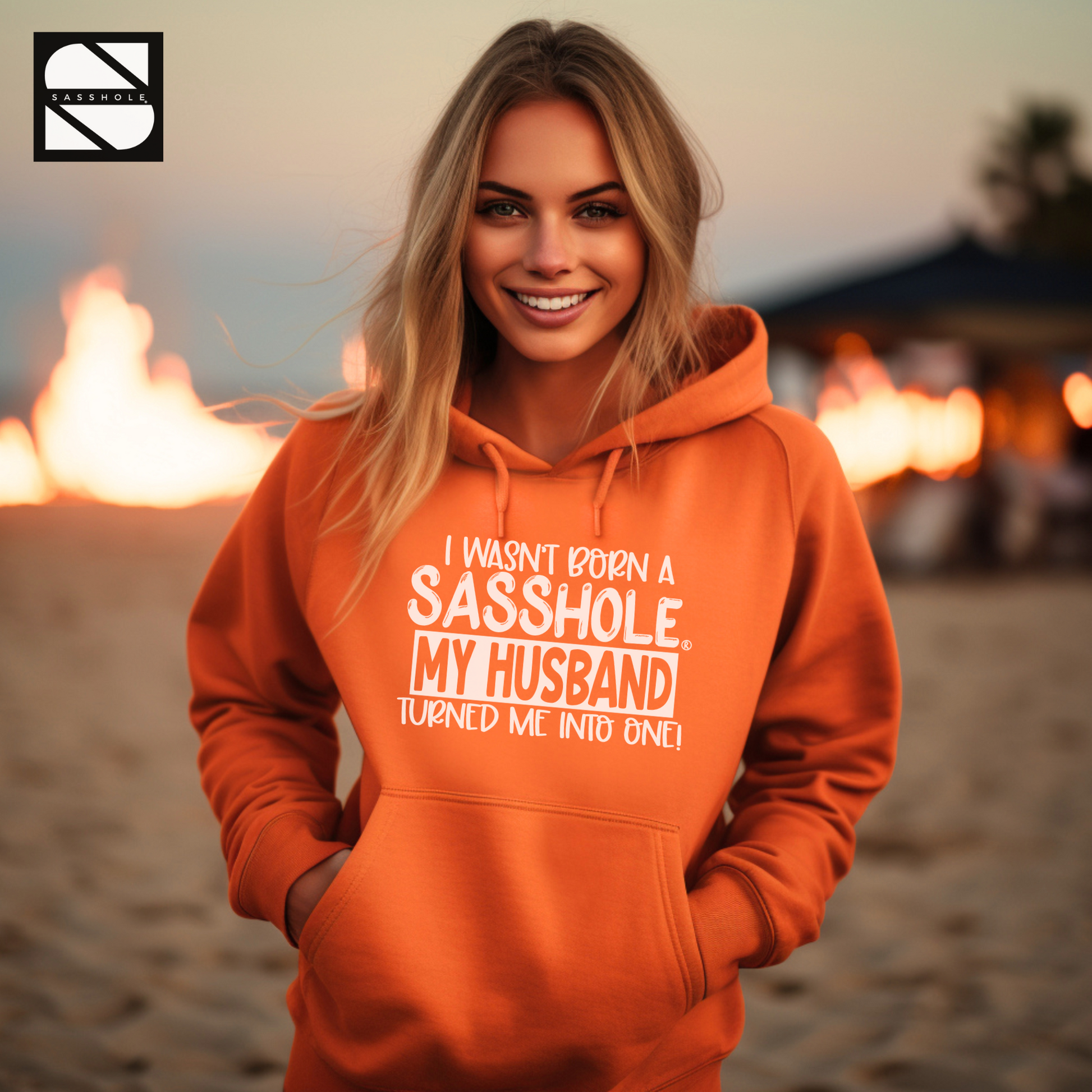 women's funny orange hoodie