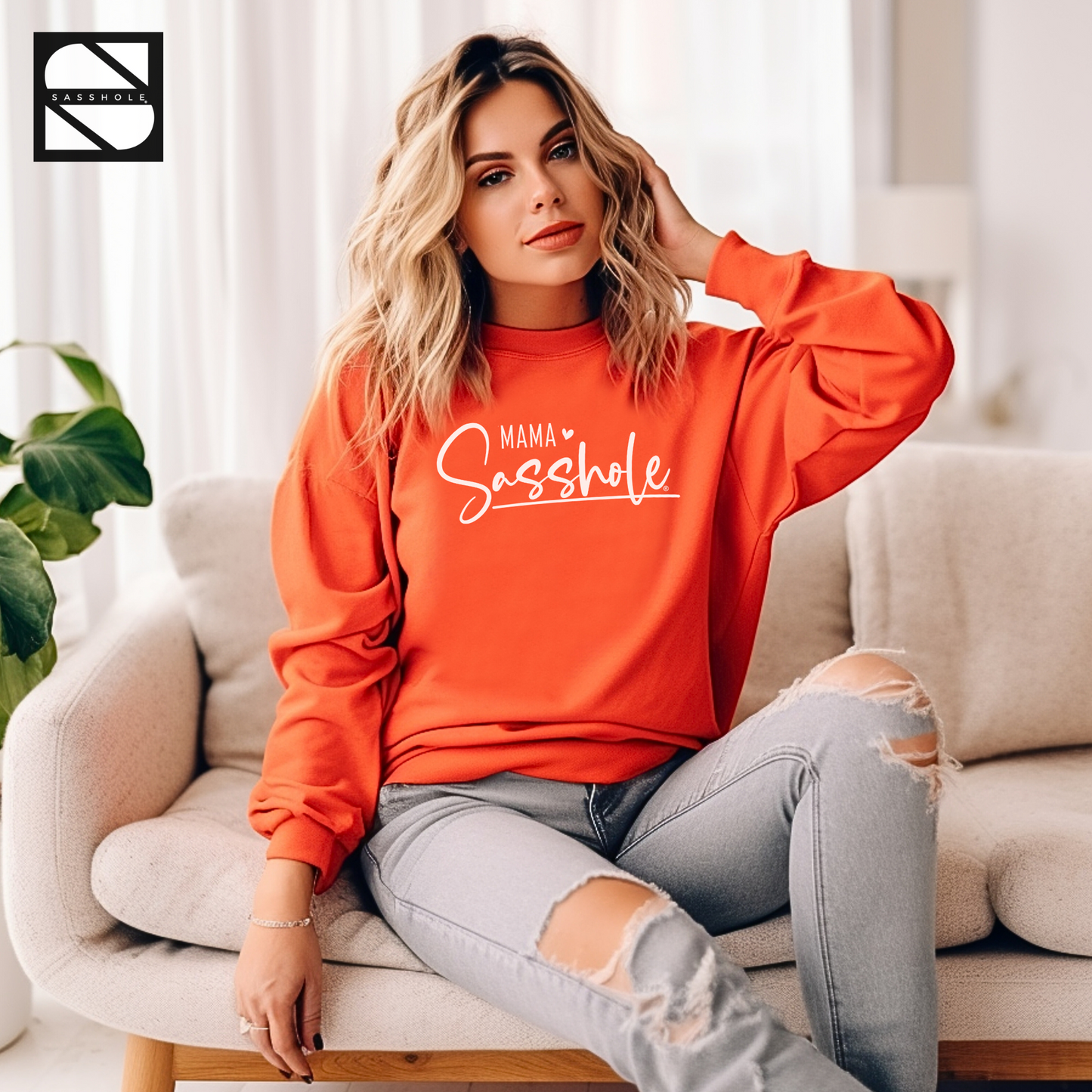 women's orange  graphic sweatshirt