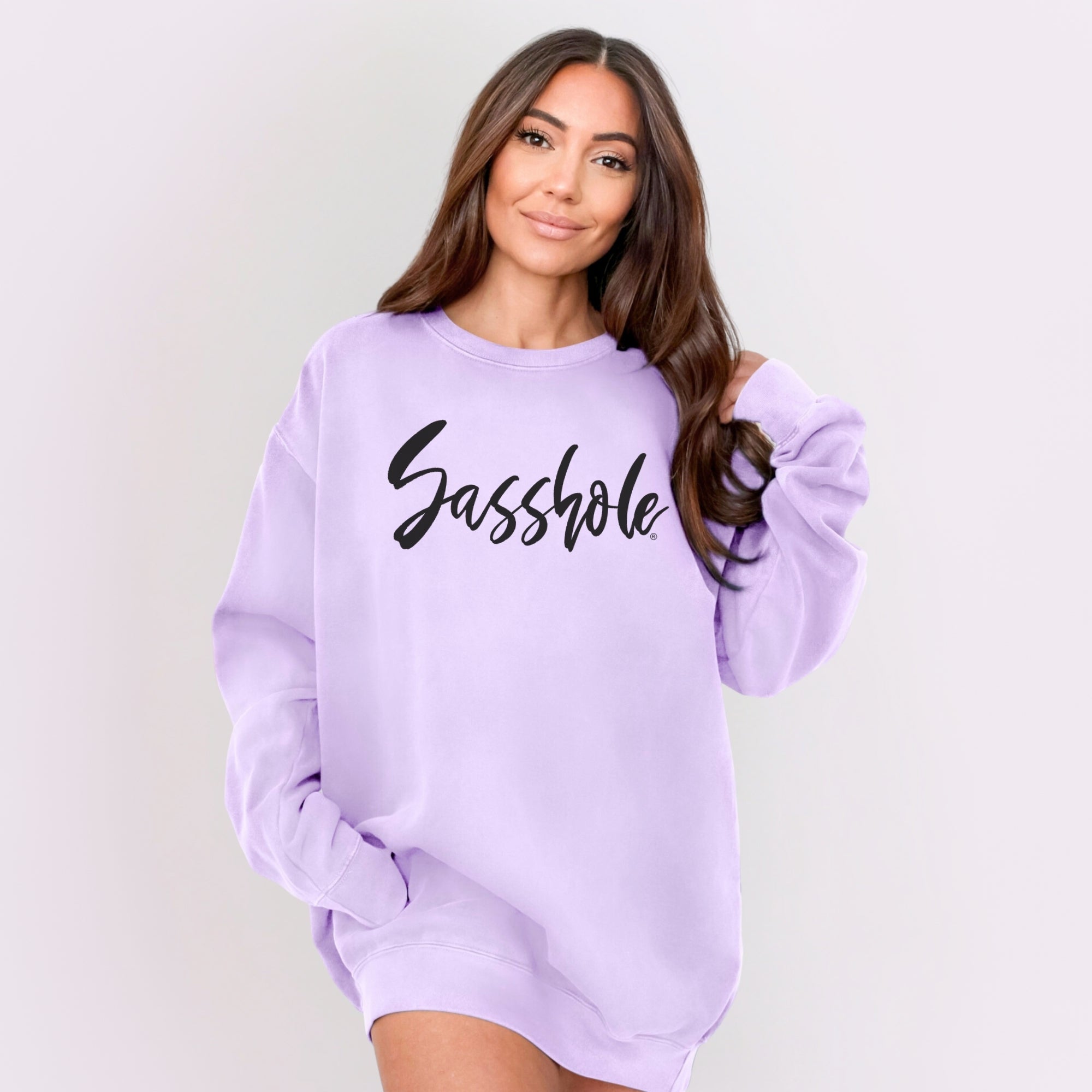 Image of Sasshole® Women’s Relaxed Fit Comfort Colors® Sweatshirt – Funny Graphic Pullover