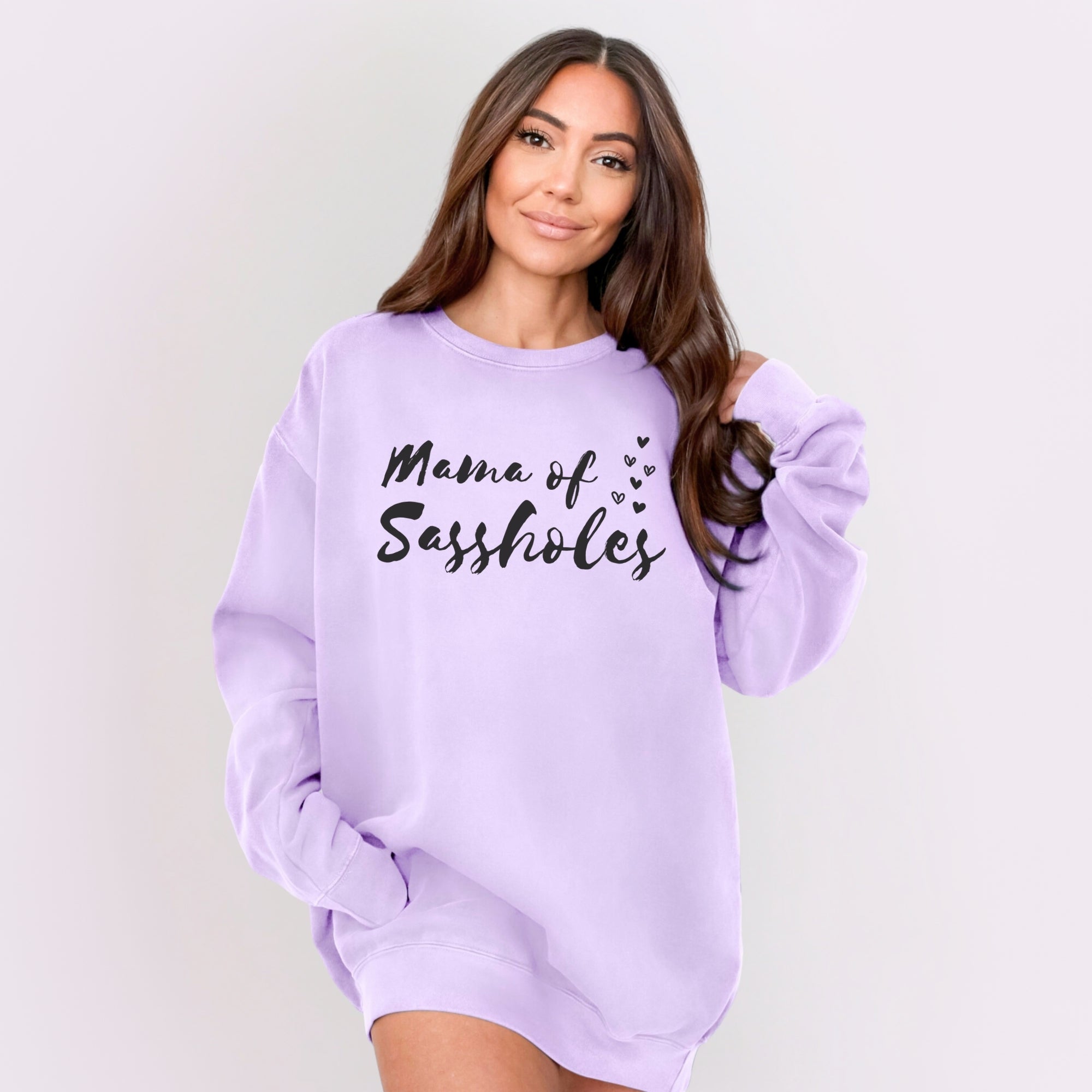 Image of Mama of Sassholes® Comfort Colors® Sweatshirt – Funny Mom Pullover for Sassy Women