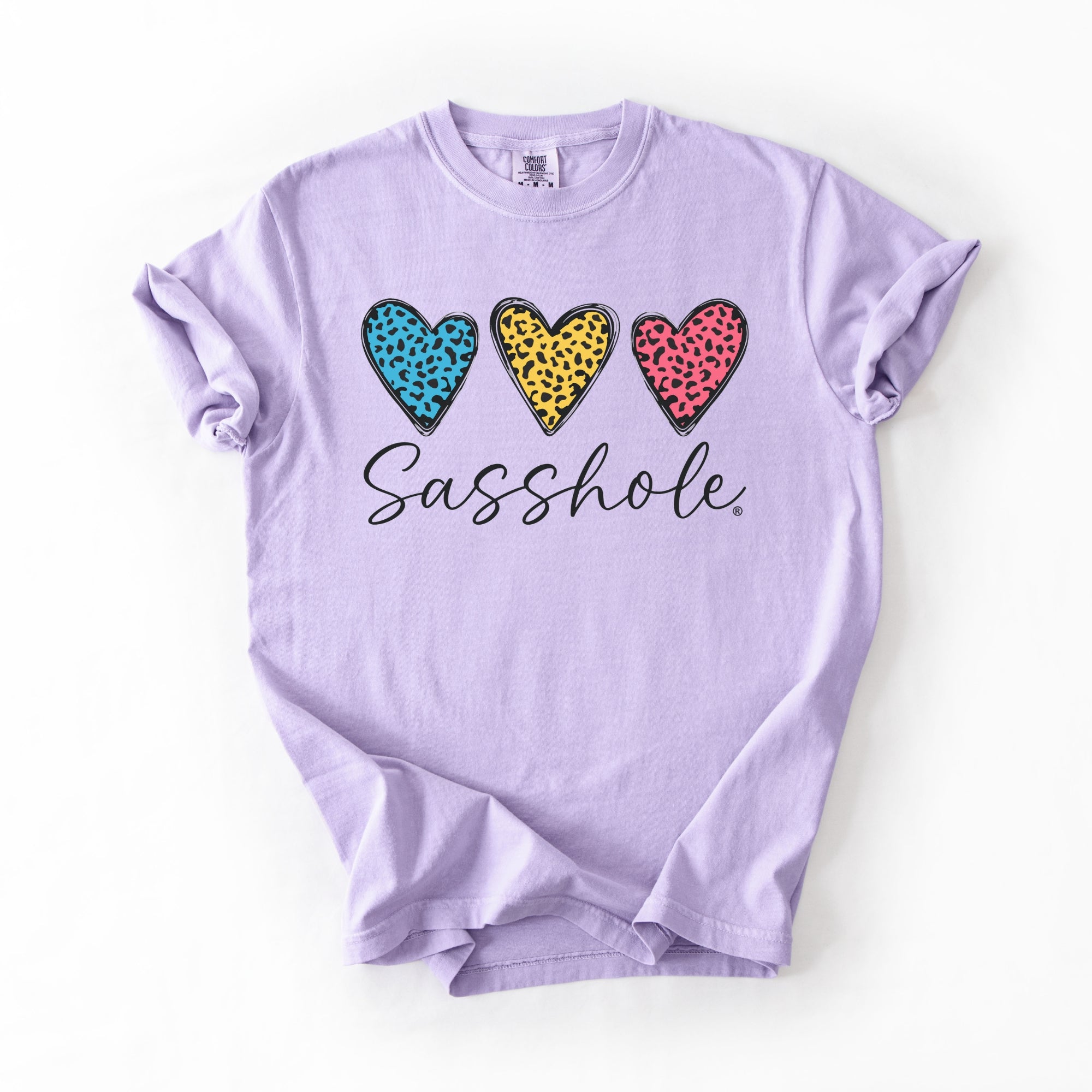Image of Sasshole® Women’s Comfort Colors® Tee – “Triple Heart” Funny Graphic T-Shirt, Bold Statement Shirt