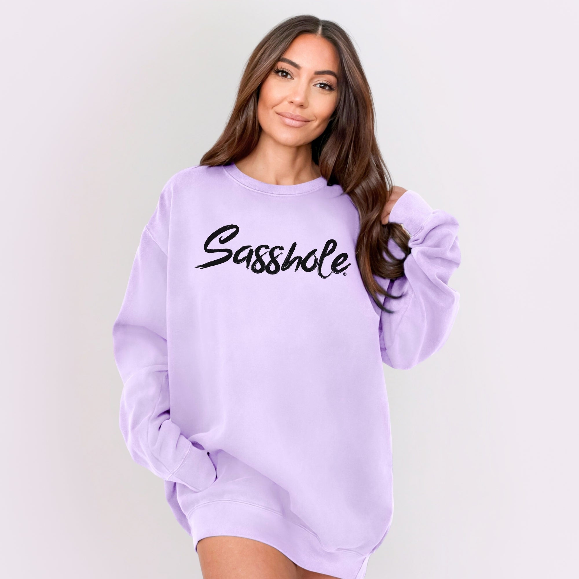 Image of Sasshole® Women’s Relaxed Fit Comfort Colors® Sweatshirt – Funny Graphic Pullover for Women
