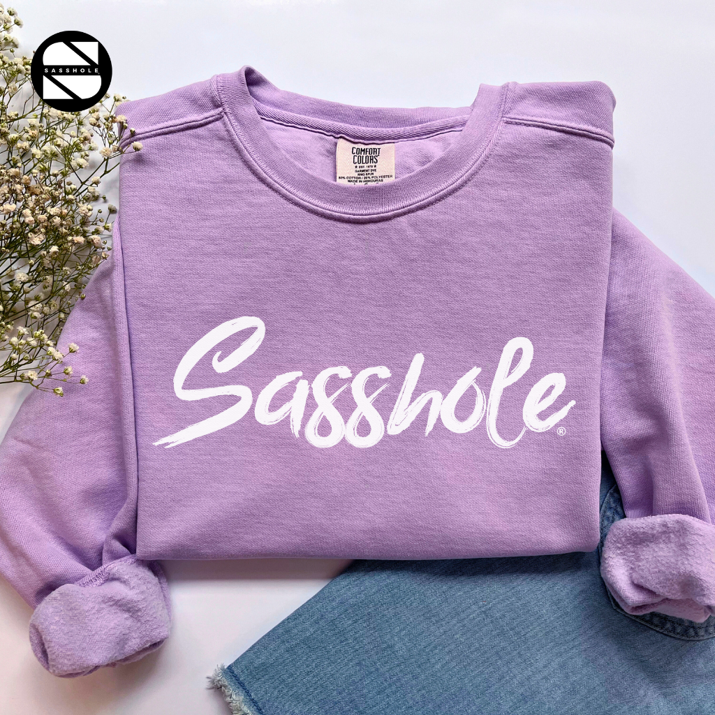 Sasshole Orchid Garment Dyed Womens Sweatshirt