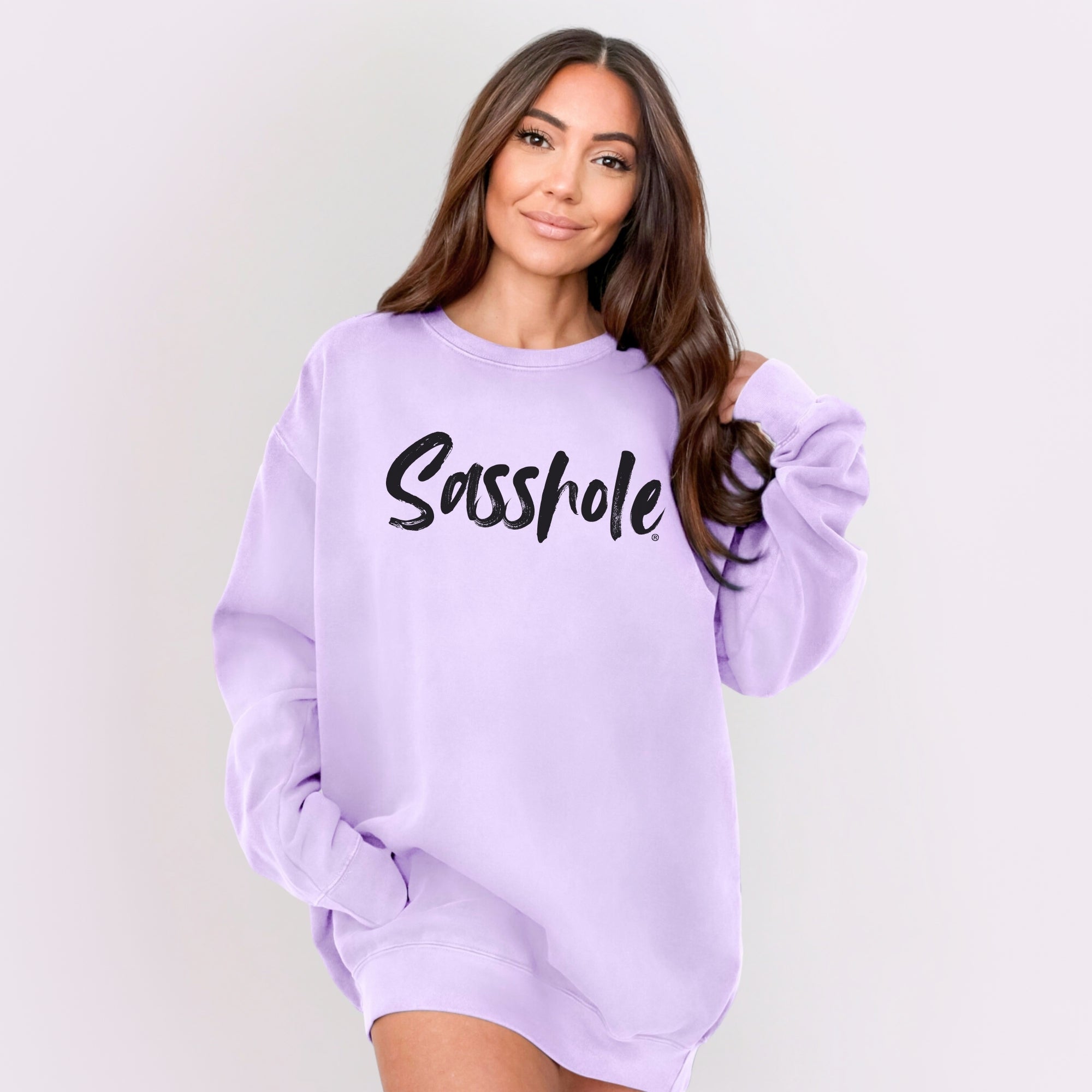 Image of Sasshole® Women’s Relaxed Fit Comfort Colors® Sweatshirt – Funny Graphic Pullover
