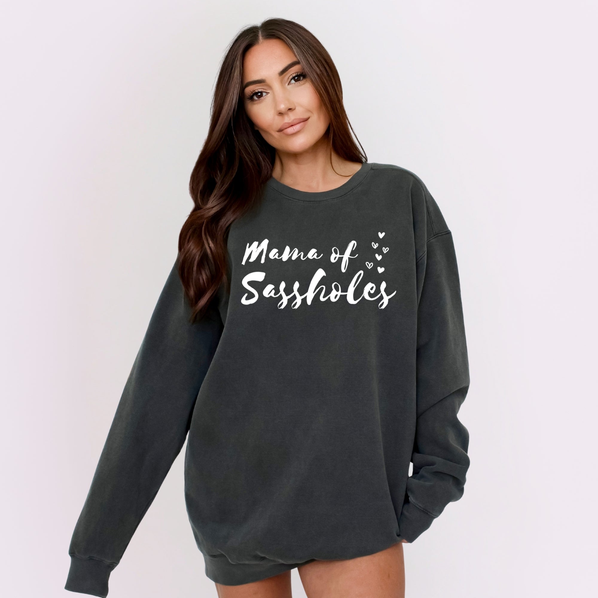 Image of Mama of Sassholes® Comfort Colors® Sweatshirt – Funny Mom Pullover for Sassy Women