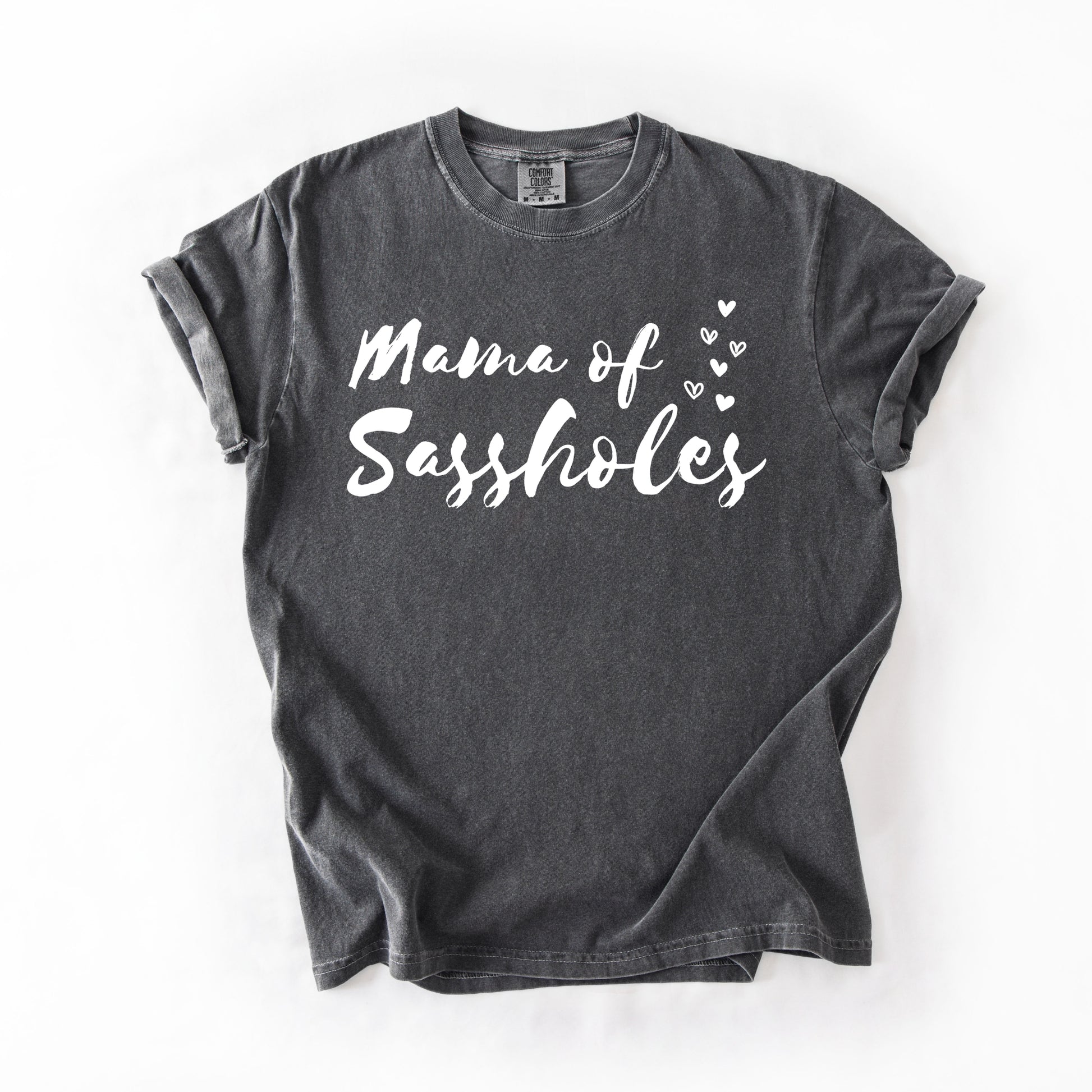 Sasshole® Women’s Comfort Colors® Tee – “Mama of Sassholes” Funny Graphic T-Shirt, Bold Statement Shirt for Moms