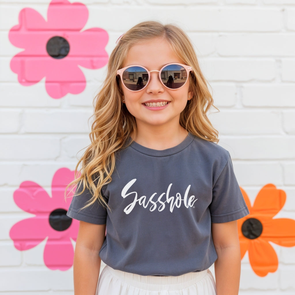 Sasshole® Youth T-Shirt – Cute & Comfy Comfort Colors® Graphic Tee for Bold Kids