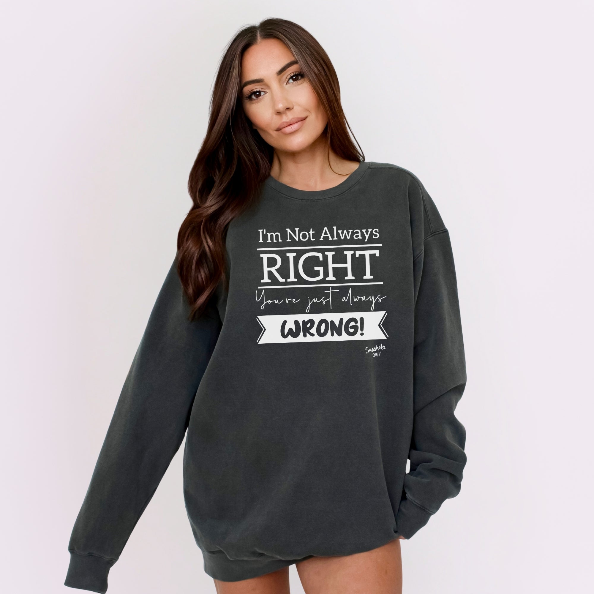 Sasshole® Women’s Relaxed Fit Comfort Colors® Sweatshirt – Funny Graphic Pullover for Bold Women