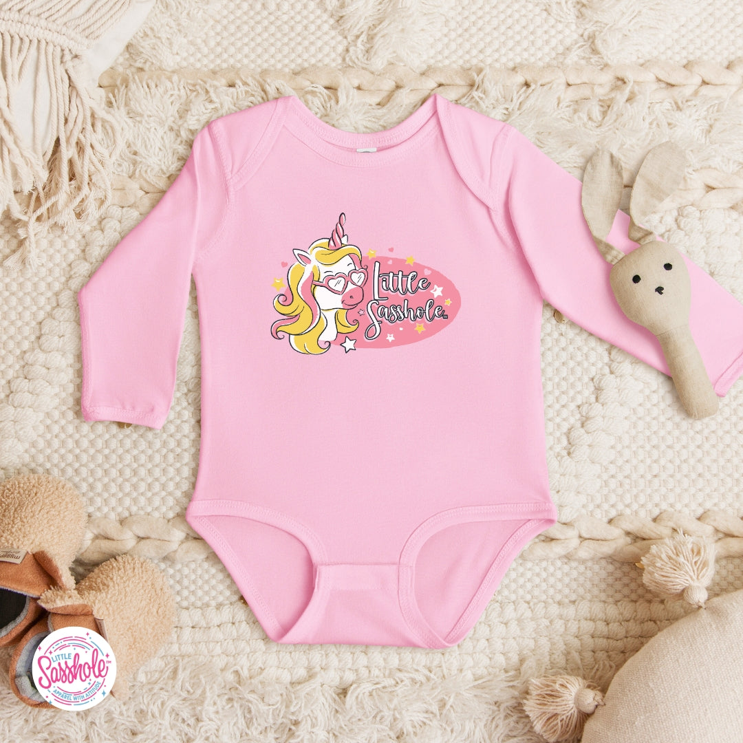 Little Sasshole™ Unicorn Baby Bodysuit – Cute, Magical & Full of Attitude